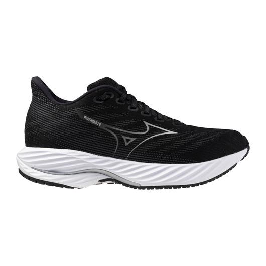 Mizuno Women's Wave Rider 28 Running Shoe in Black Harbor Mist  Women's Footwear