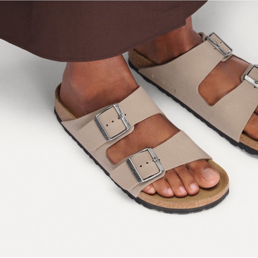 Birkenstock Arizona Birkibuc in Gray Taupe