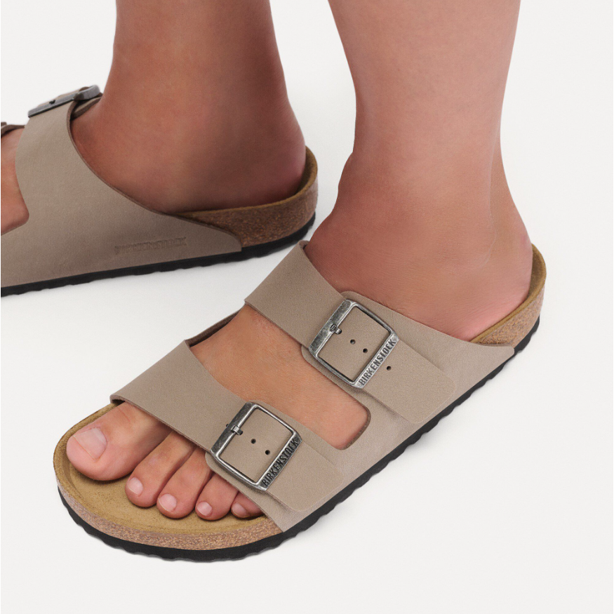 Birkenstock Arizona Birkibuc in Gray Taupe