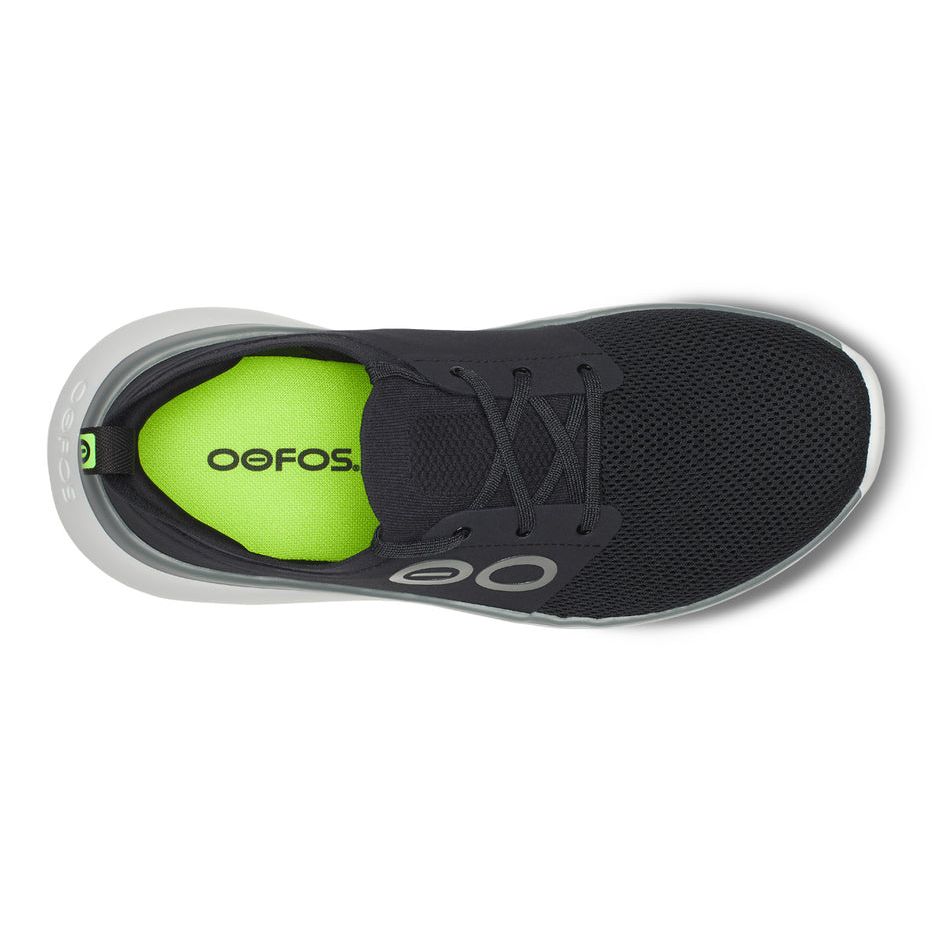 OOFOS Men's OOMY Stride Shoe in White Black