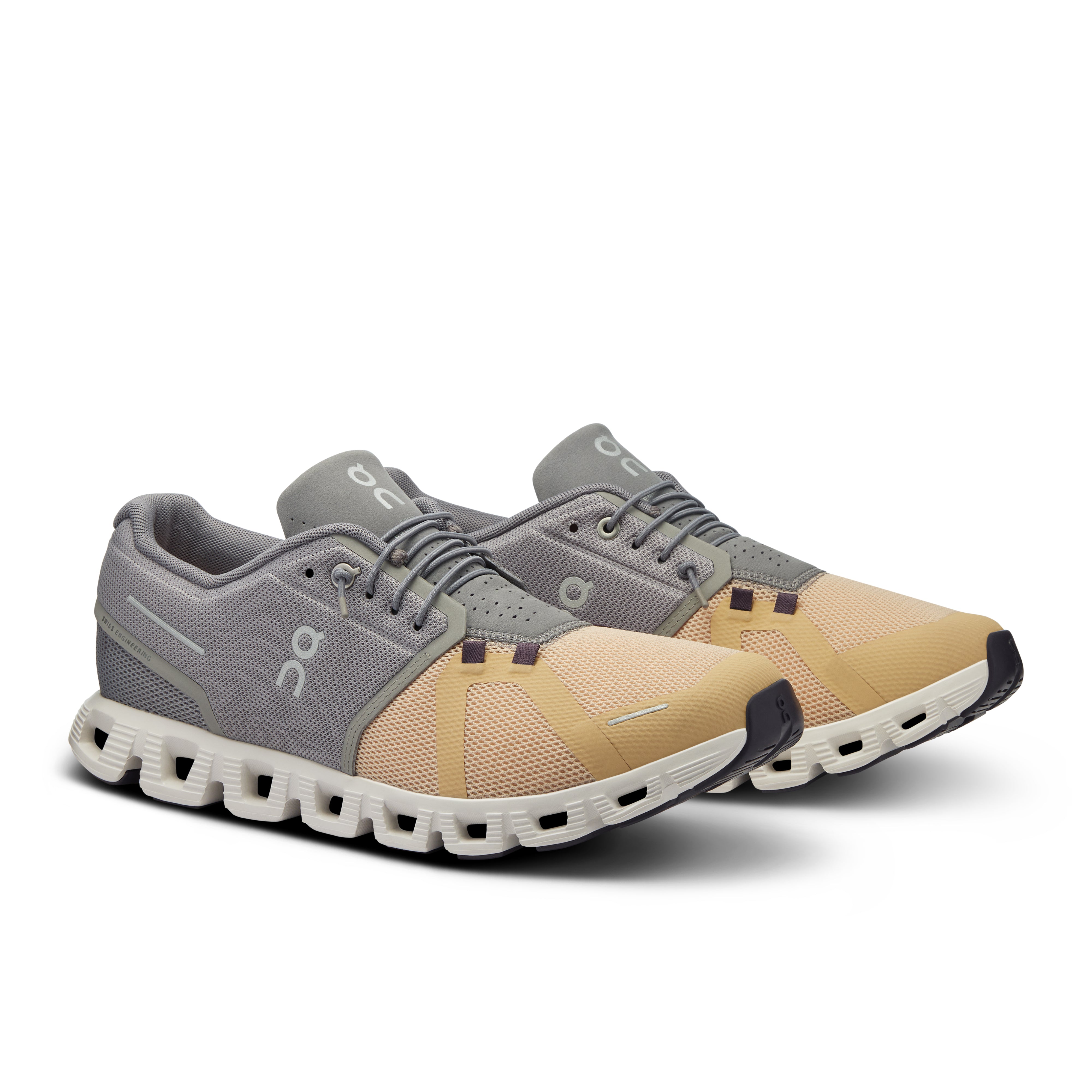 On Running Men's Cloud 5 Running Shoe in Fog Savannah  Men's Footwear