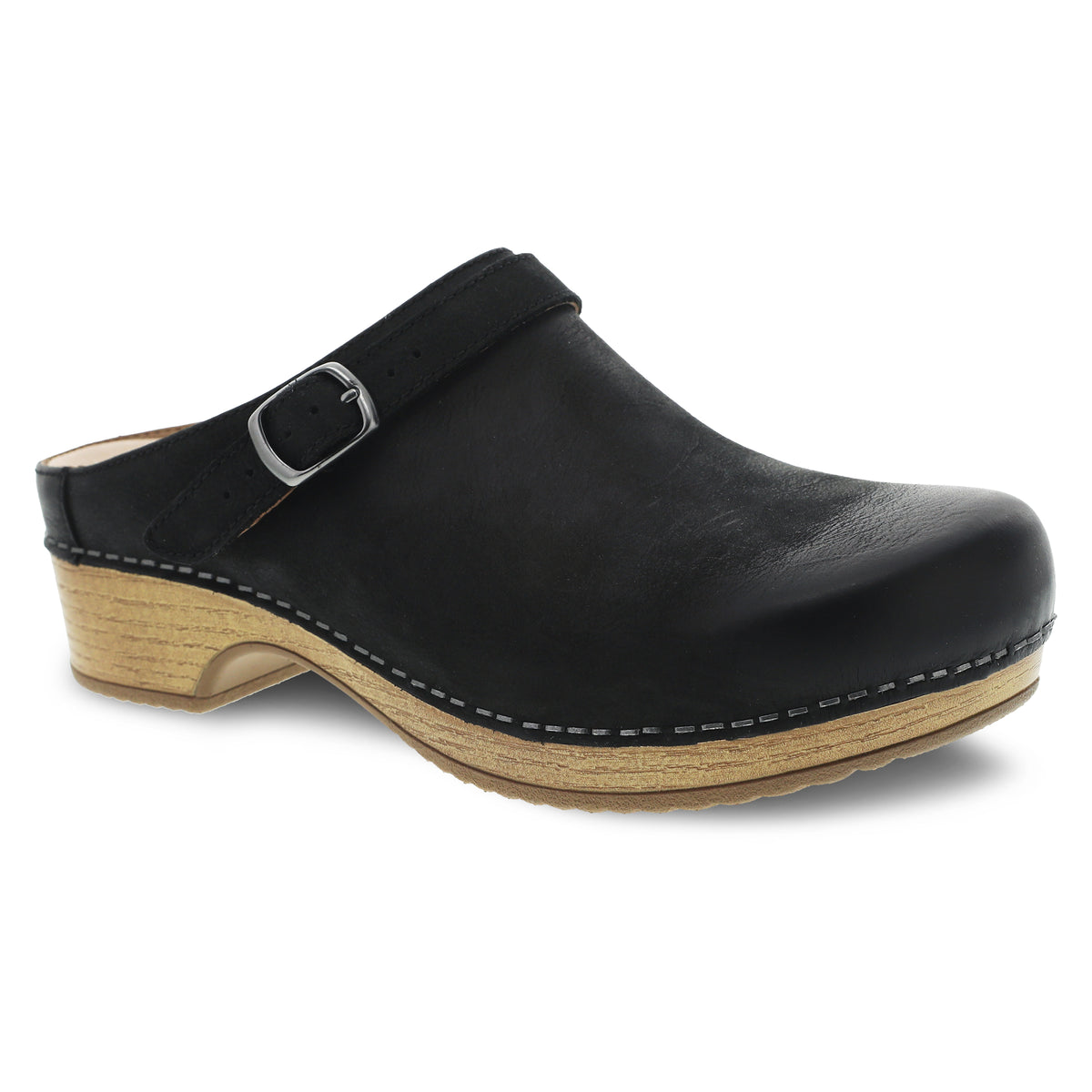 Dansko Women's Berry in Black Burnished Nubuck Mule  Women's Footwear