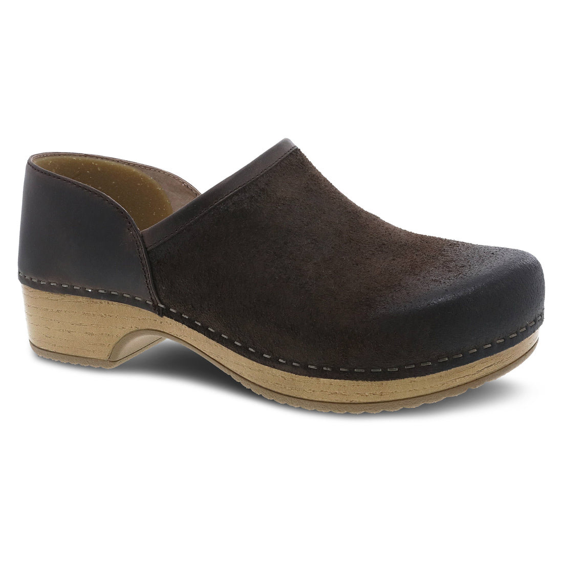 Dansko Women's Brenna in Chocolate Burnished Suede  Women's Footwear