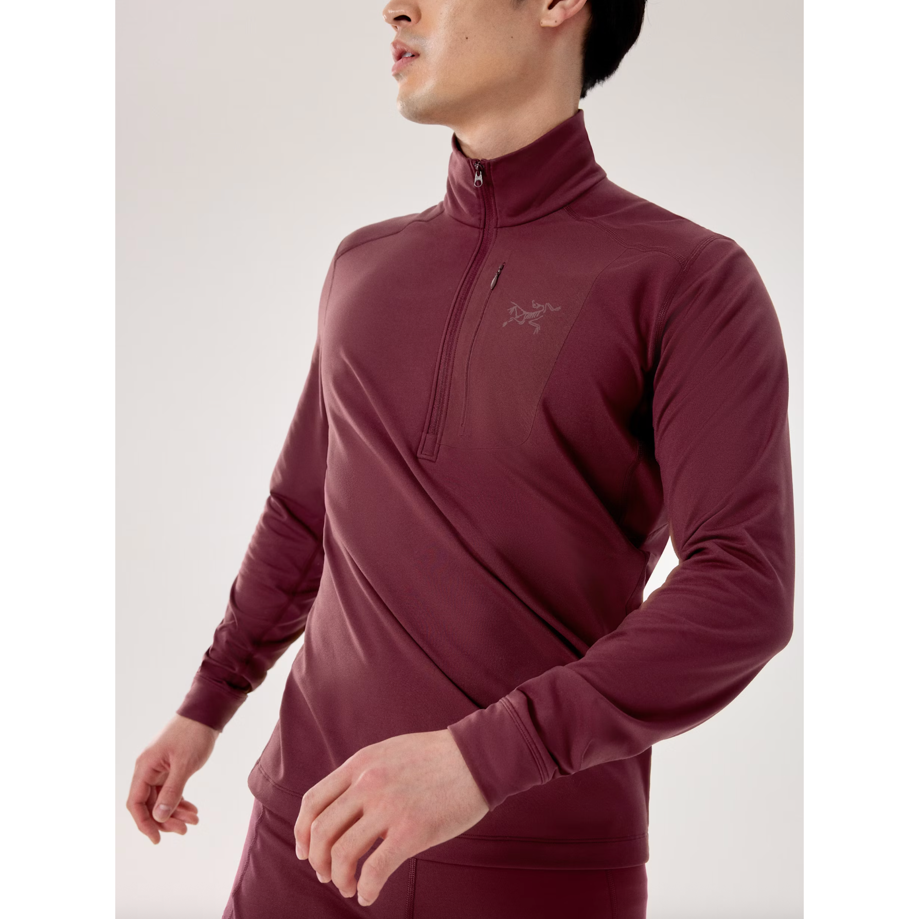 Arc'teryx Men's Rho LT Zip Neck in Mars