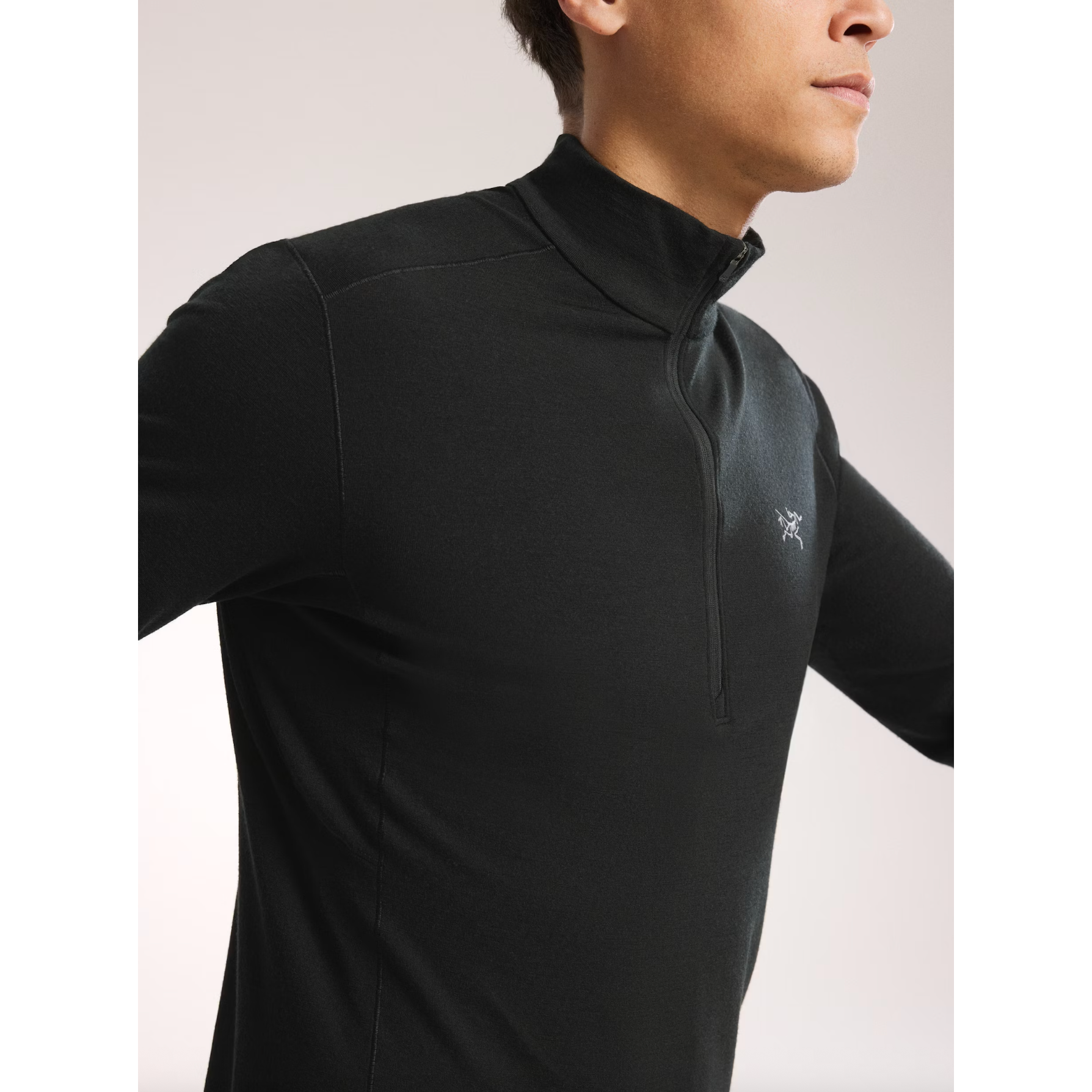 Arc'teryx Men's Rho Merino Wool Zip Neck in Black