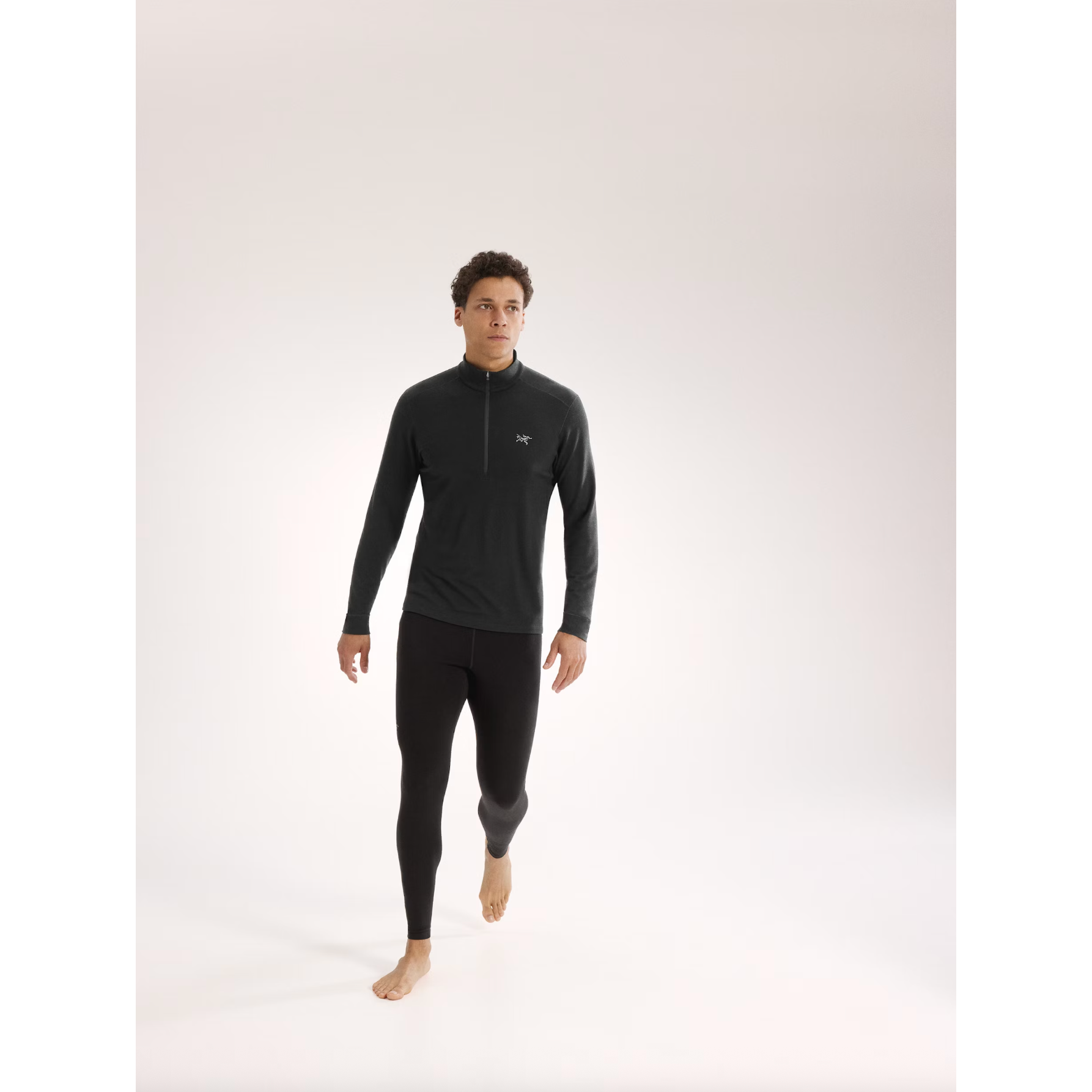 Arc'teryx Men's Rho Merino Wool Zip Neck in Black