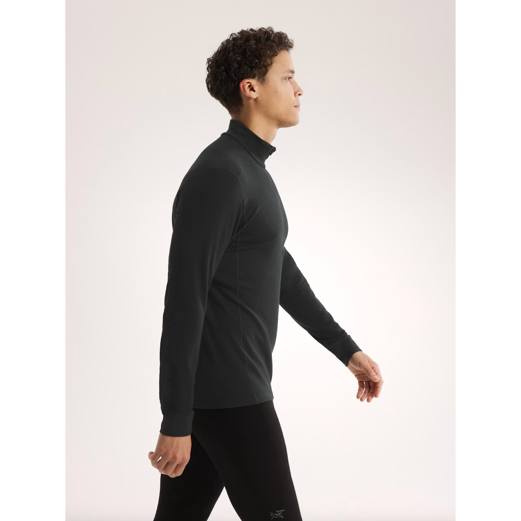 Arc'teryx Men's Rho Merino Wool Zip Neck in Black