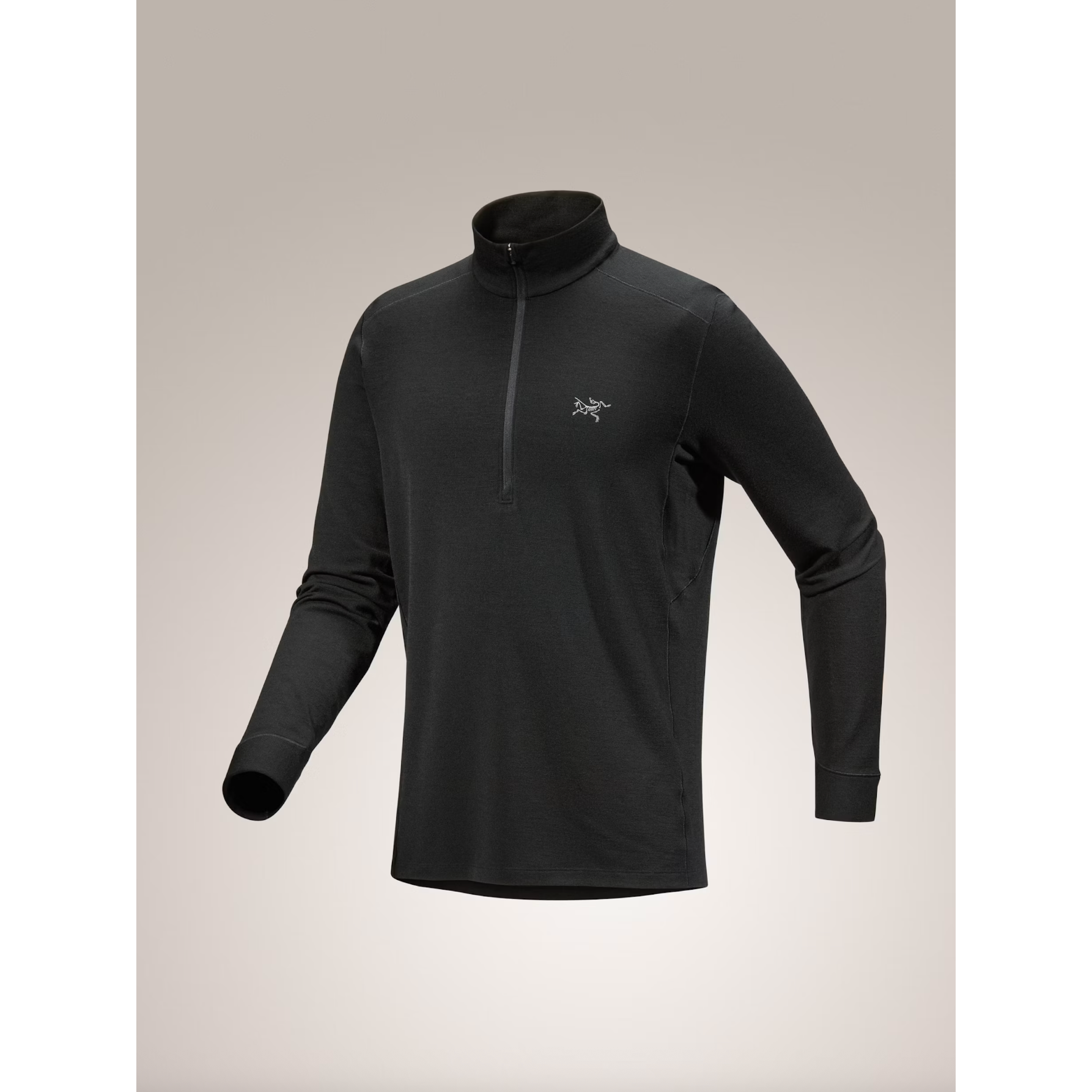 Arc'teryx Men's Rho Merino Wool Zip Neck in Black