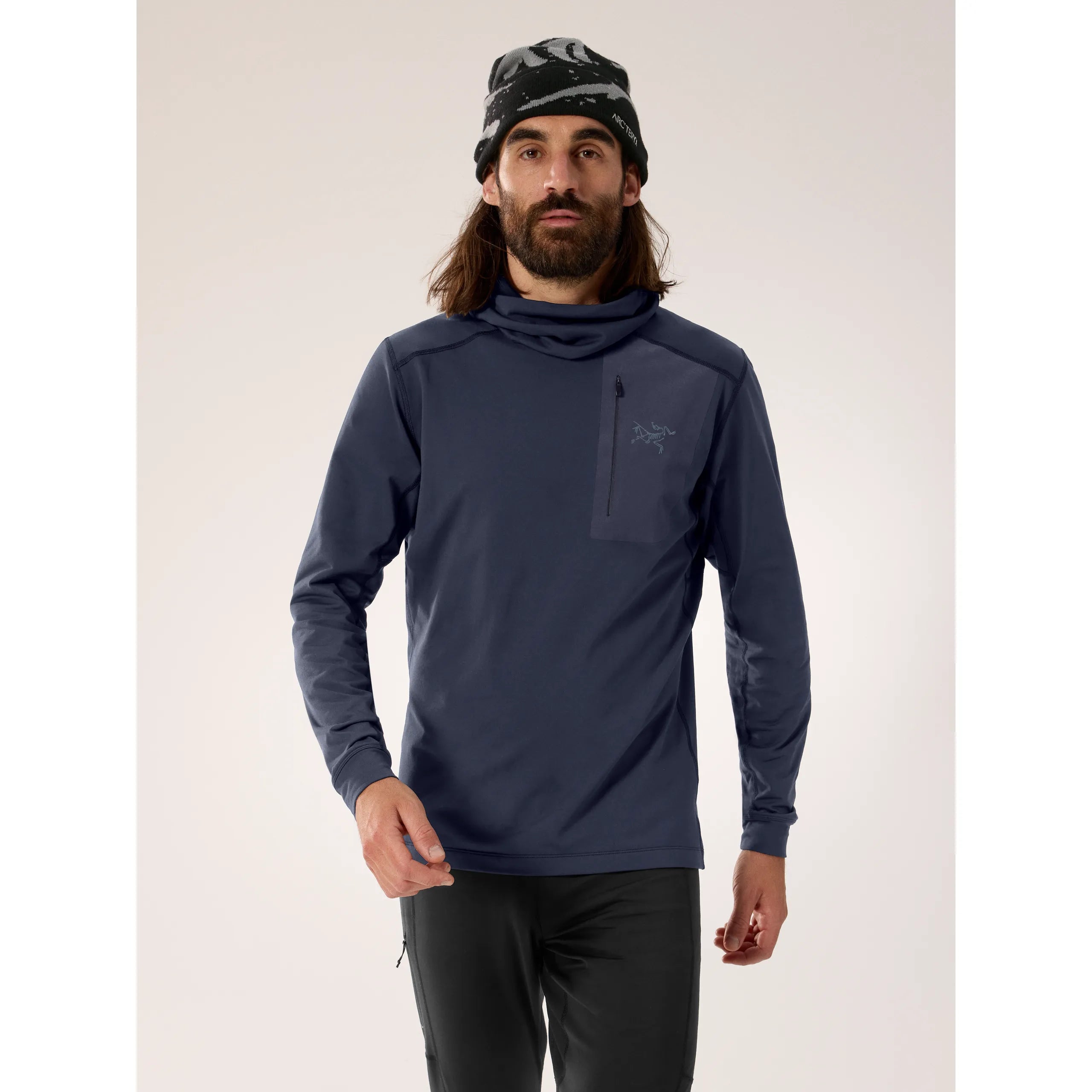 Arc'teryx Men's Rho LT Hoody in Black Sapphire II
