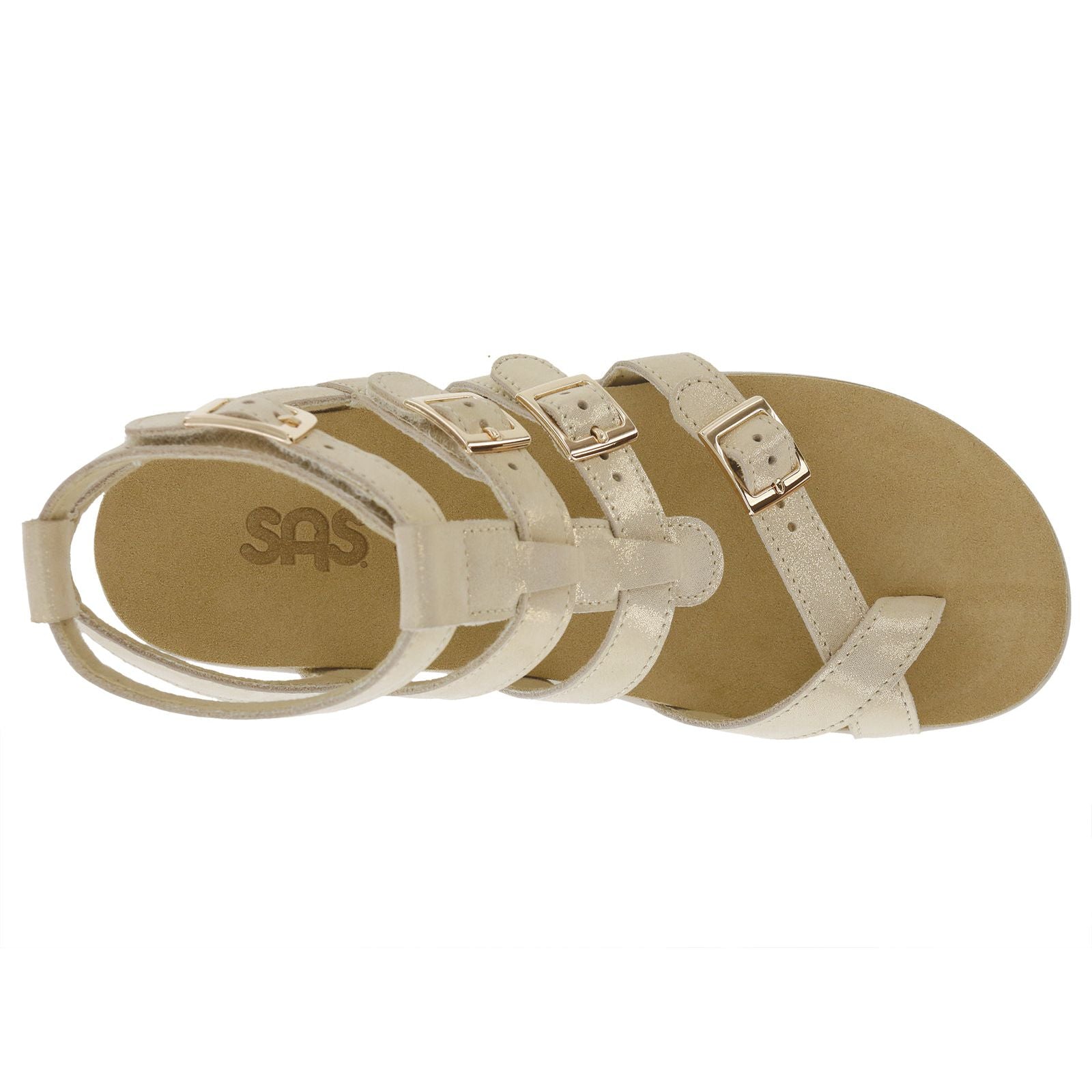 SAS Womens Aria Sandal in Soft Gold