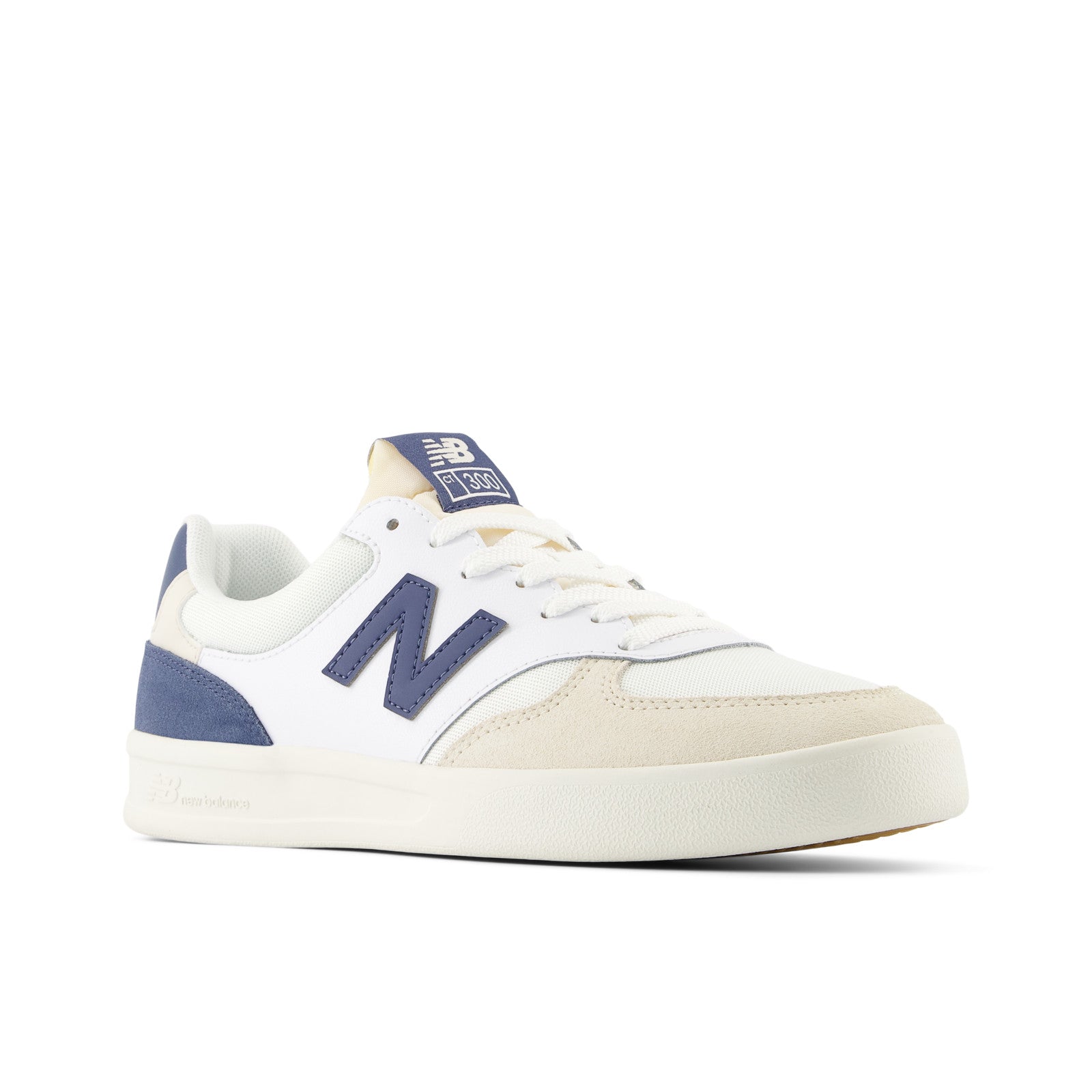 New Balance Men's 300 Court in White with Sea Salt and Vintage Indigo