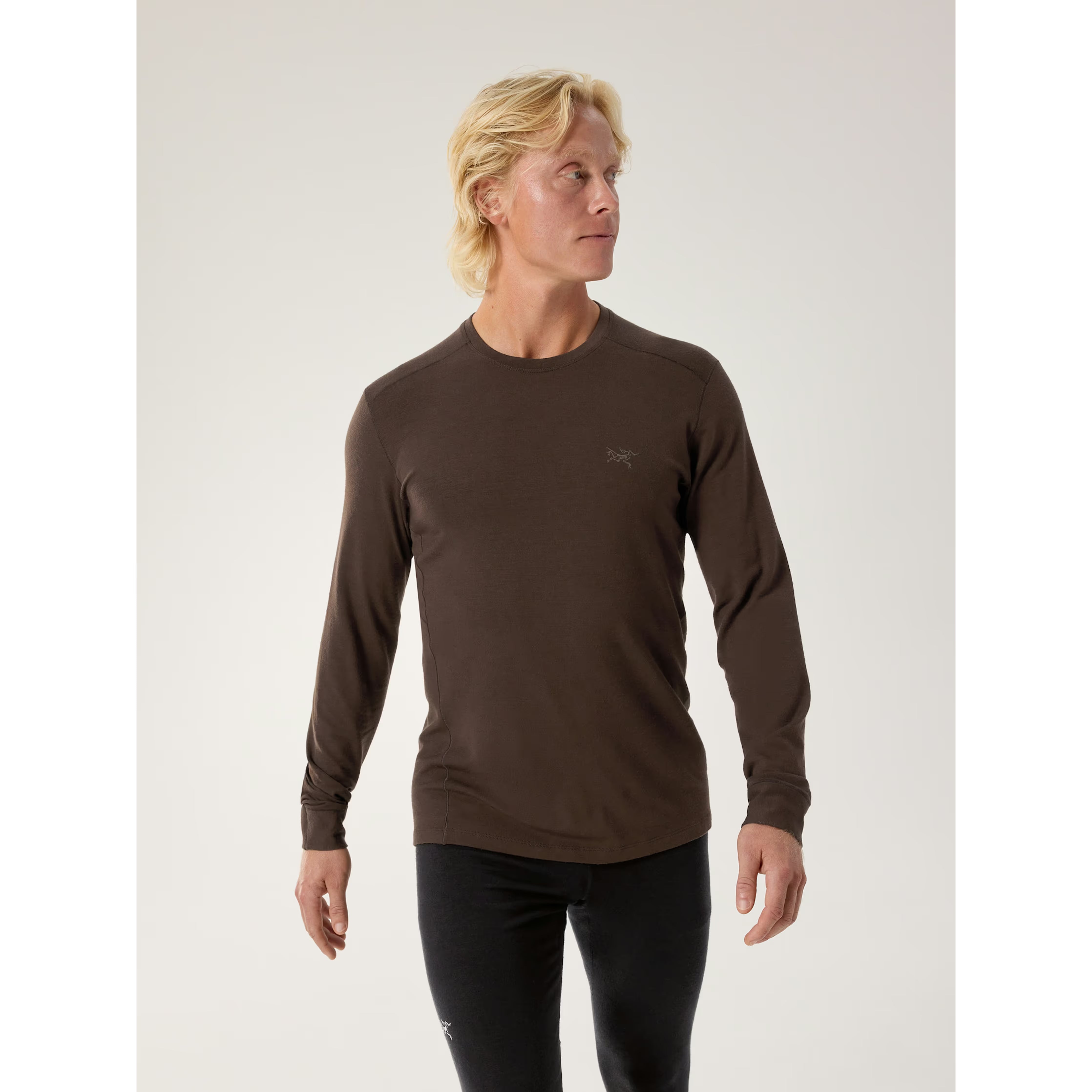 Arc'teryx Men's Rho Merino Wool Crew Neck LS in Carob