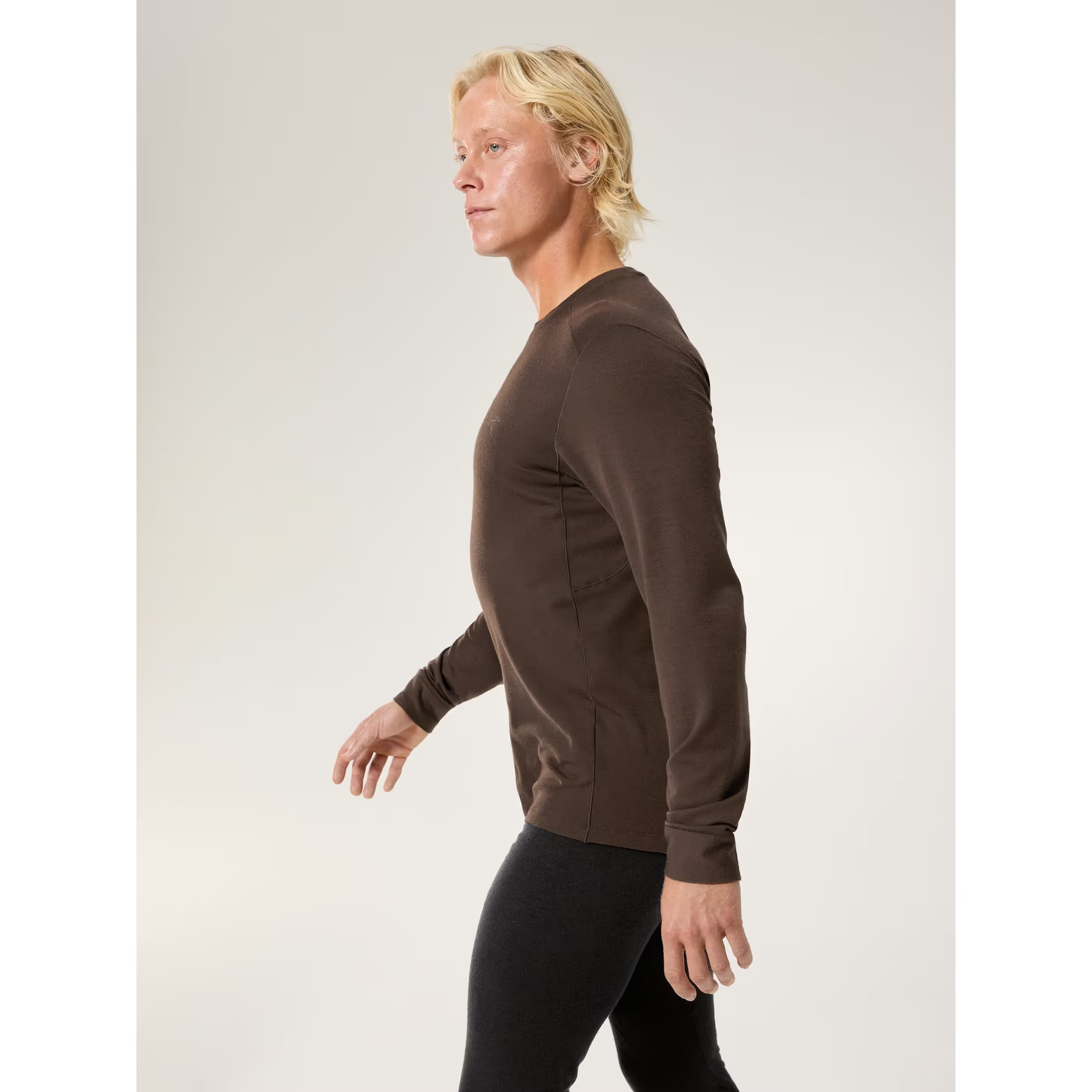 Arc'teryx Men's Rho Merino Wool Crew Neck LS in Carob
