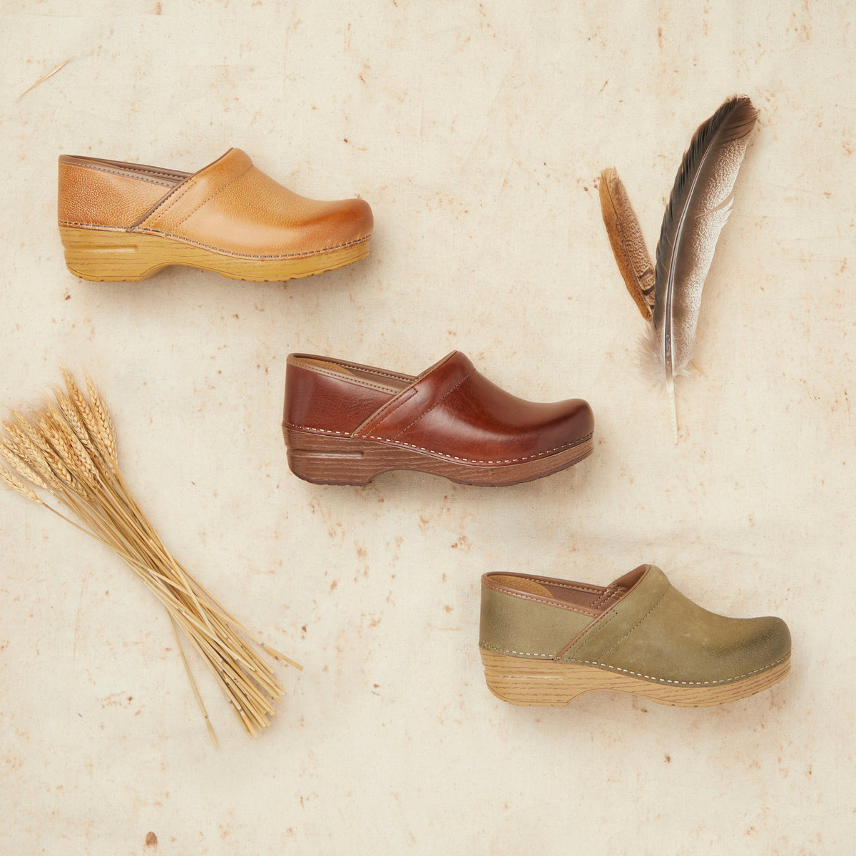 Dansko Women's Professional Clog in Honey Distressed  Women's Footwear