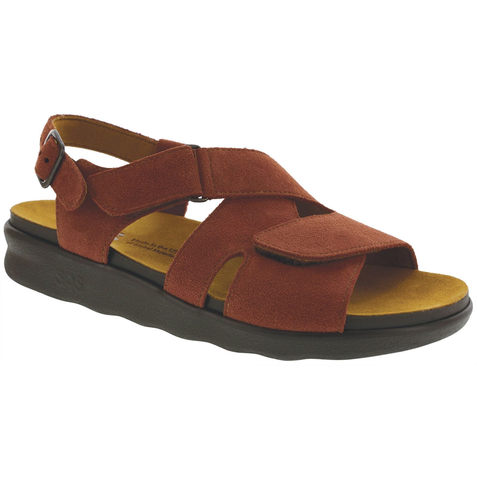 SAS Women's Huggy Heel Strap Sandal in Rust