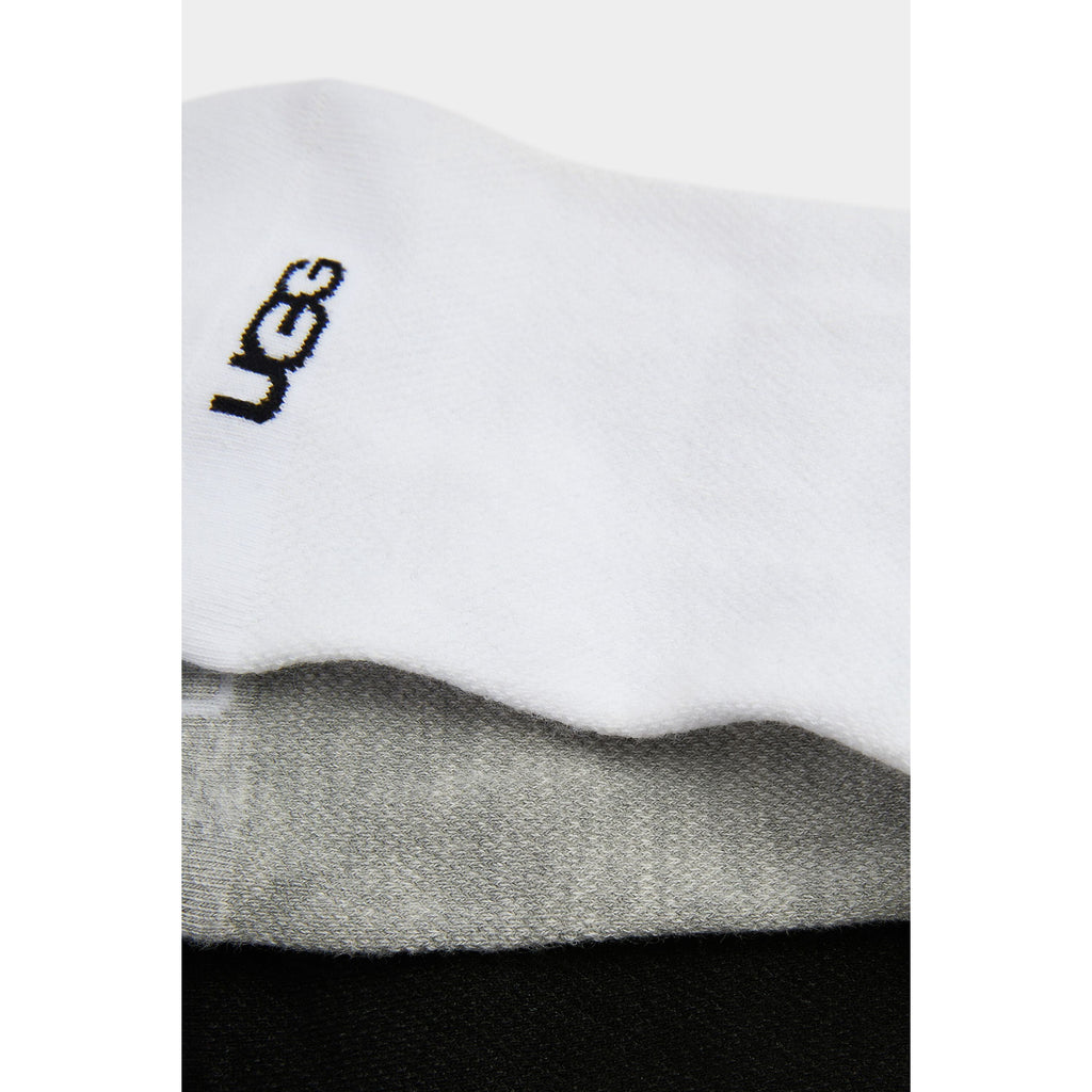 Ugg Women's Stela No-Show 3 Pack Socks in White Grey & Black