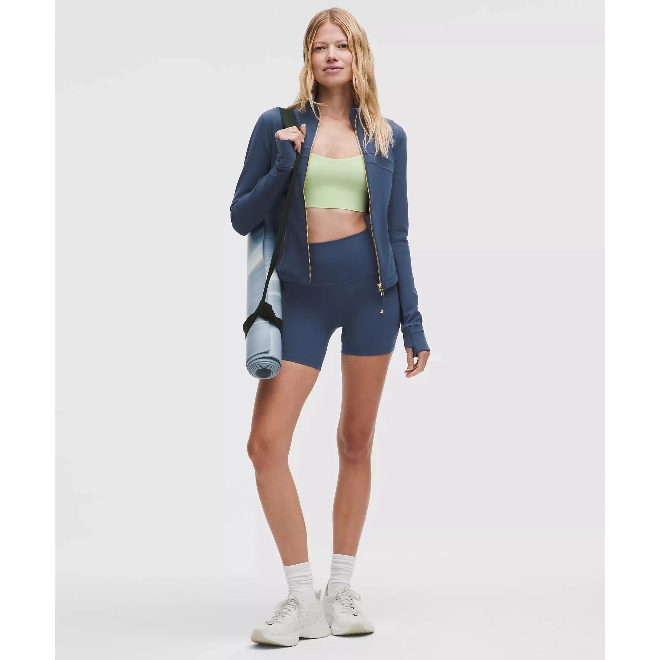 Lululemon Women's Define Cropped Jacket Nulu | Blue Twill/Gold/Gold