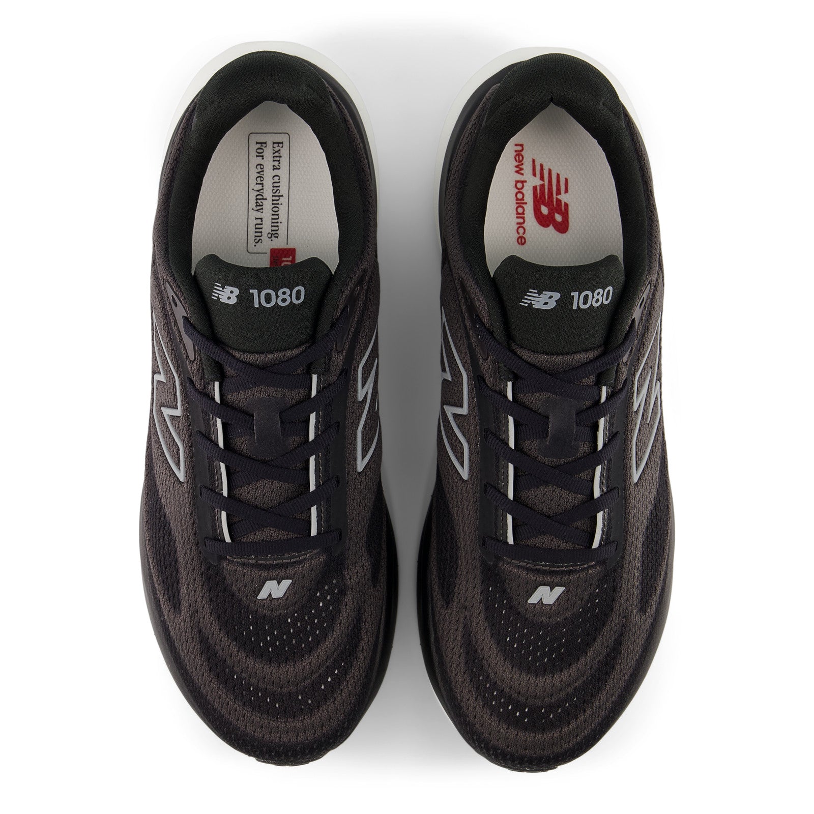 New Balance Men's 1080v15 in Black with Slate Grey and Faded Black