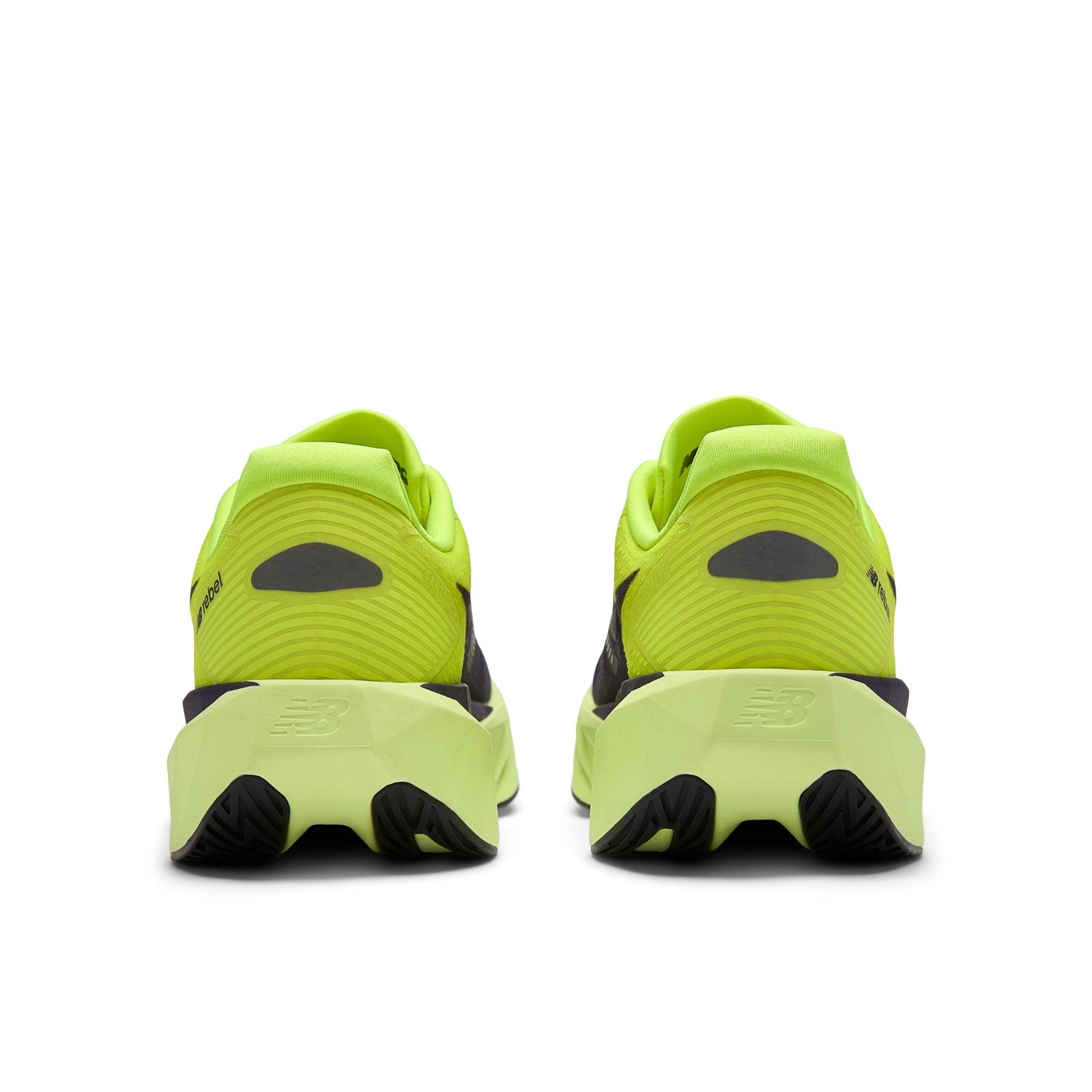 New Balance Men's FuelCell Rebel v5 in Alkaline Green with Boysenberry and Dark Silver Metallic