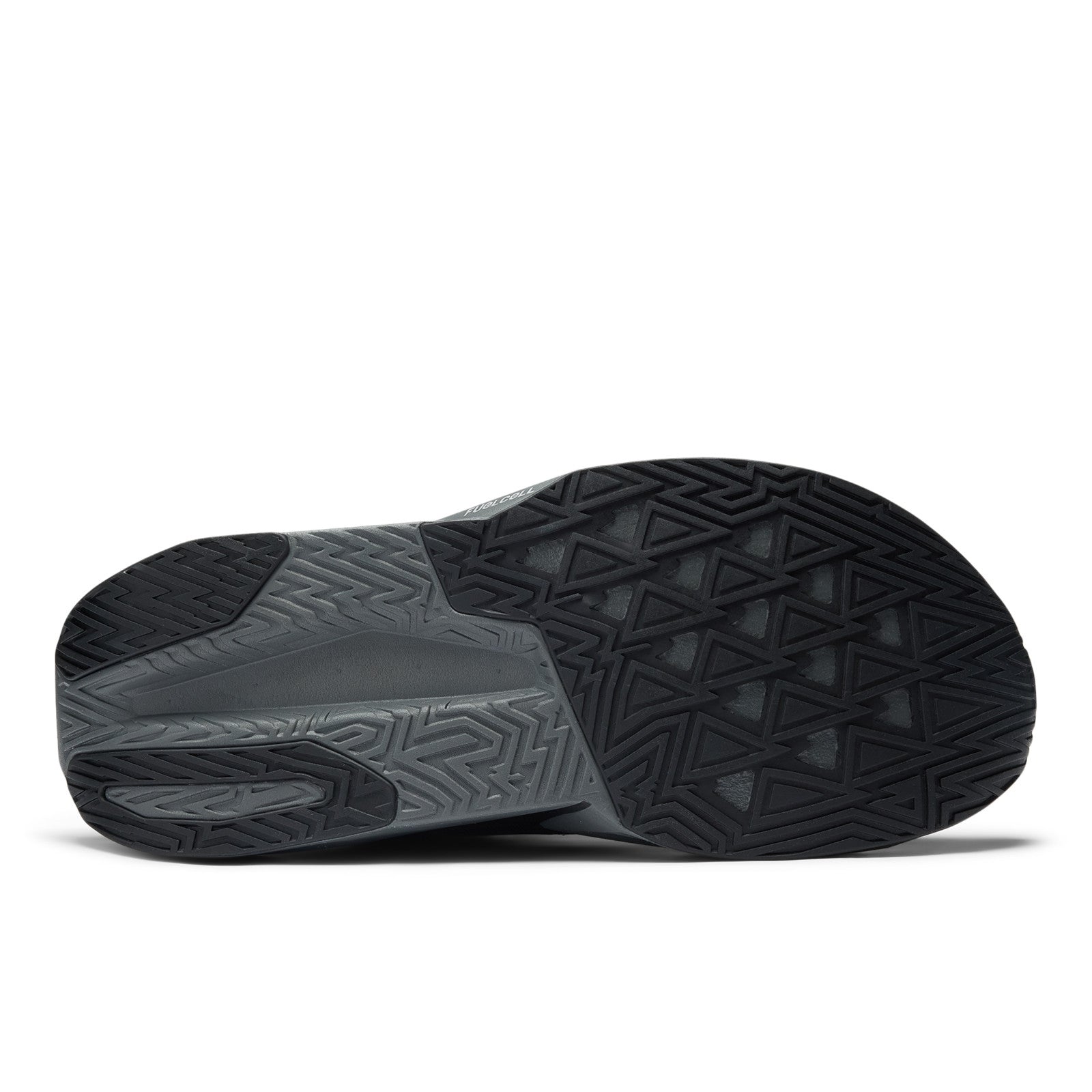 New Balance Men's FuelCell Rebel v5 in Black with Castlerock and Silver Metallic
