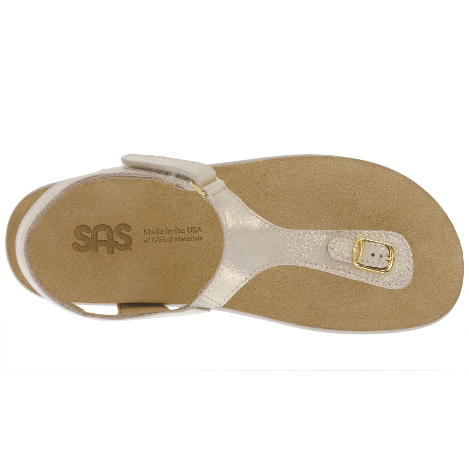 SAS Women's Marina T-Strap Sandal in Soft Gold