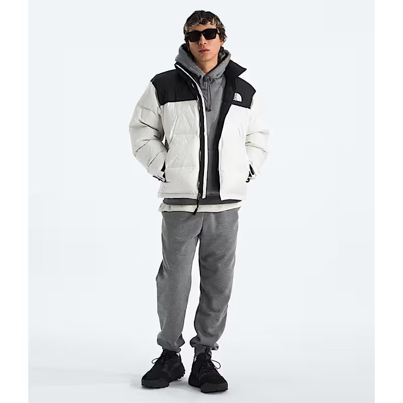The North Face Men's 1996 Retro Nuptse Jacket in White Dune/TNF Black/Recycled Down