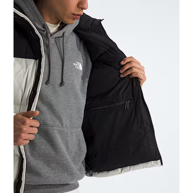The North Face Men's 1996 Retro Nuptse Jacket in White Dune/TNF Black/Recycled Down