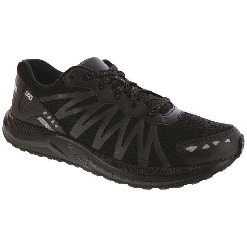 SAS Men's Mission One-M Stability Lace Up Sneaker in Black  Men's Footwear