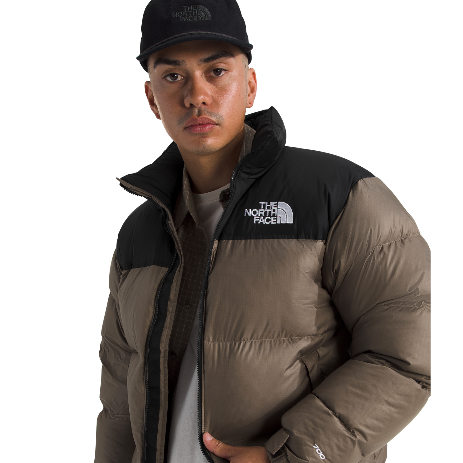 The North Face Men's 1996 Retro Nuptse Jacket in Mocha Brown/TNF Black