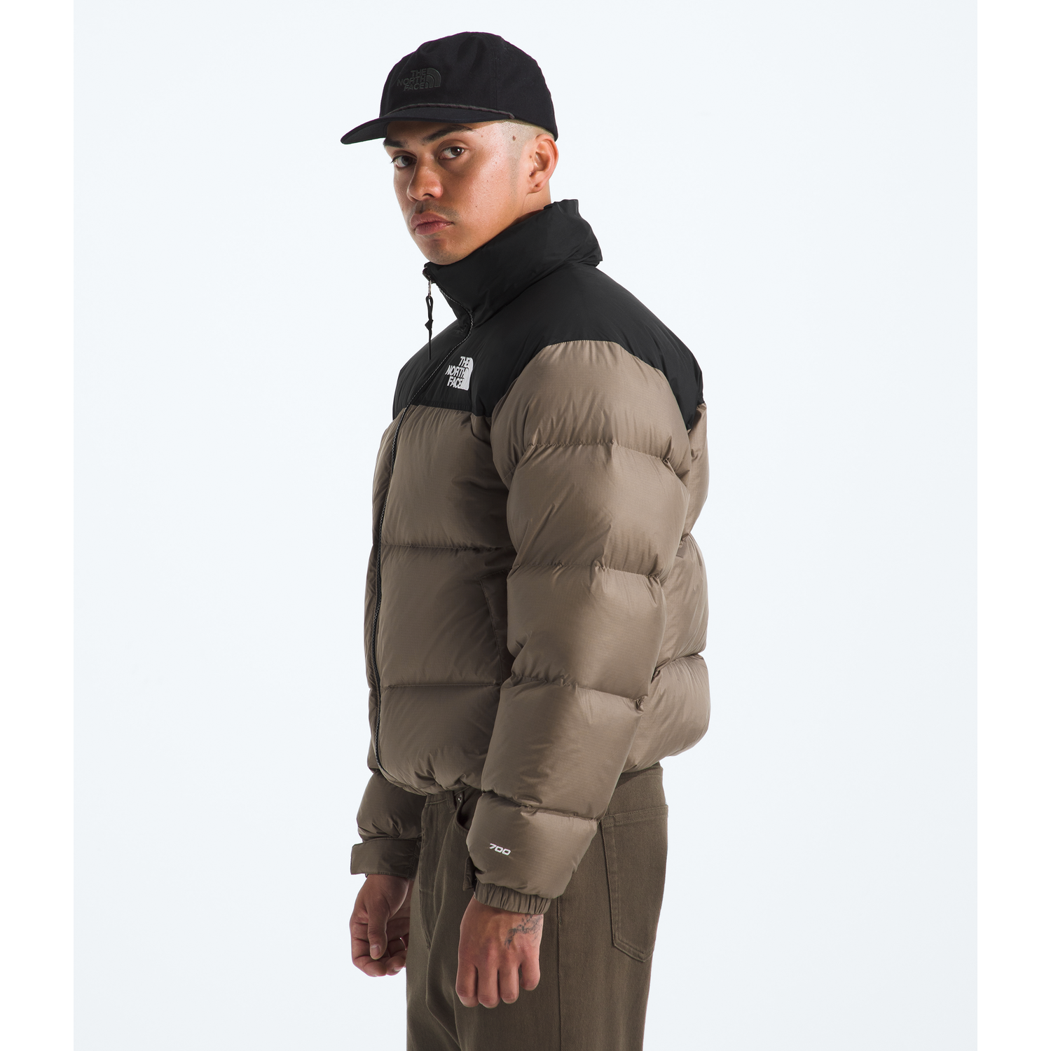 The North Face Men's 1996 Retro Nuptse Jacket in Mocha Brown/TNF Black