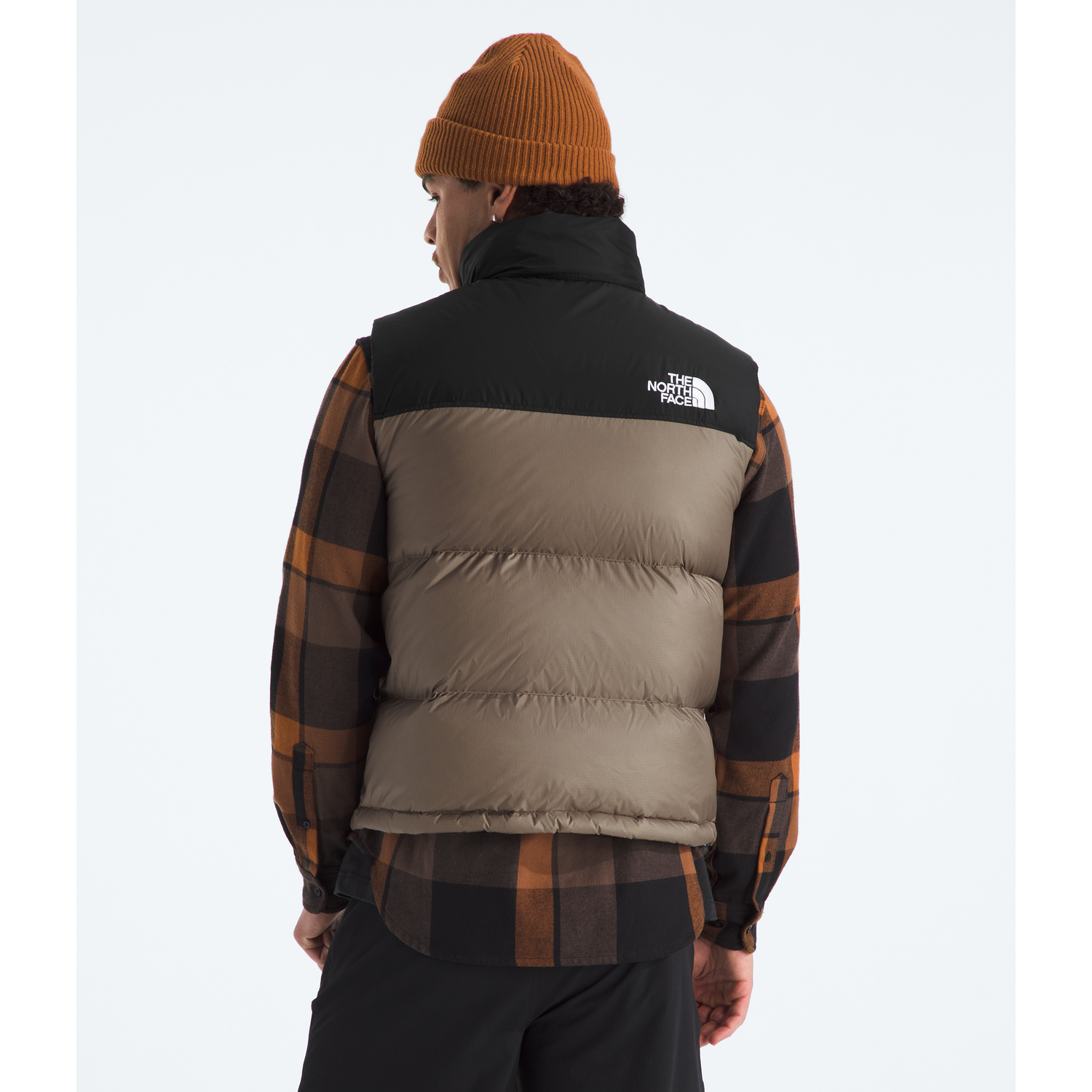 The North Face Men's 1996 Retro Nuptse Vest in Mocha Brown/TNF Black