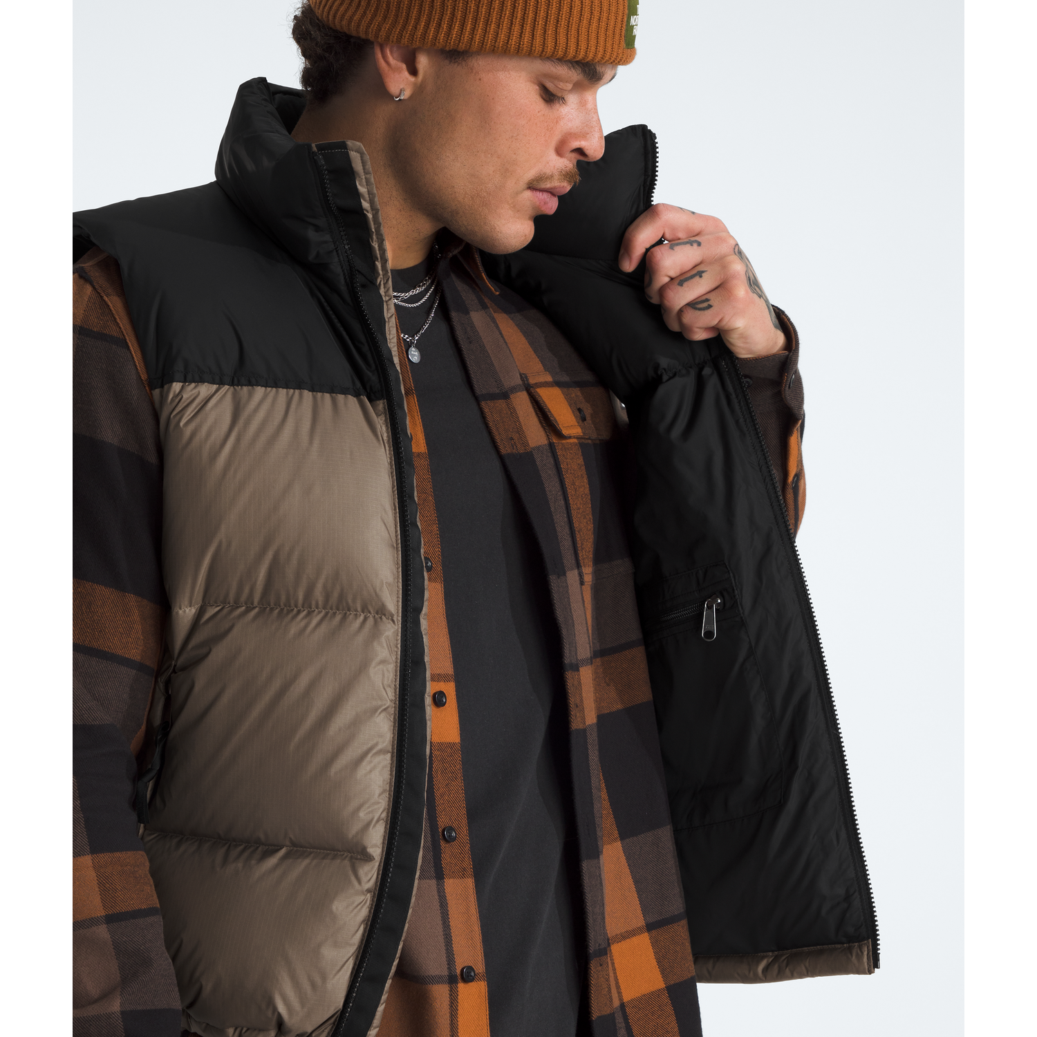 (取寄) ノースフェイス メンズ 1996 レトロ ヌプシ ベスト The North Face men 1996 Retro Nuptse Vest Mocha Brown/TNF Black The North Face Men's 1996 Retro Nuptse Vest in Mocha Brown/TNF Black