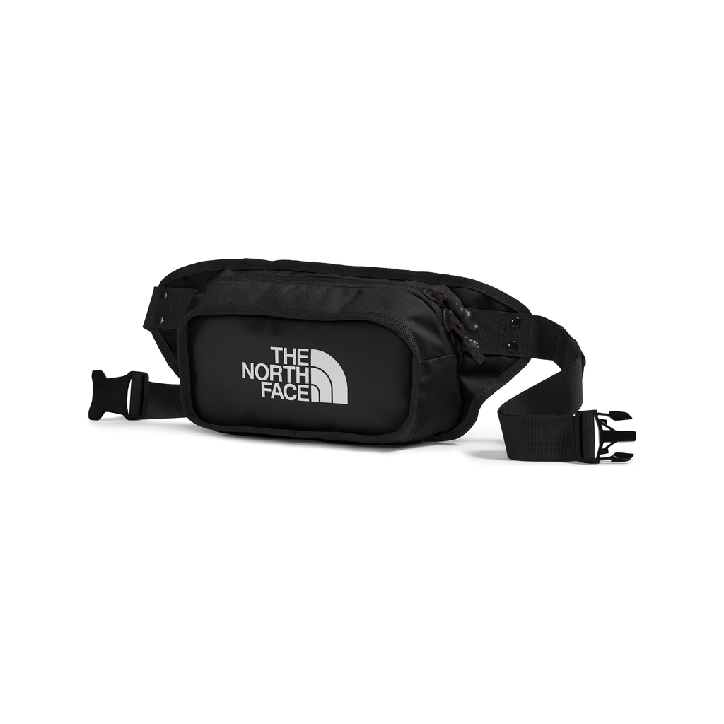 north face backpack with fanny pack The North Face Explore Hip Pack in Black White