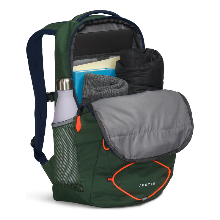 The North Face Jester Backpack in Pine Needle Summit Navy Power Orange  Accessories