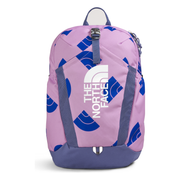 The North Face Youth Mini Recon Backpack in Lupine Next Gen Logo Print Cave Blue White