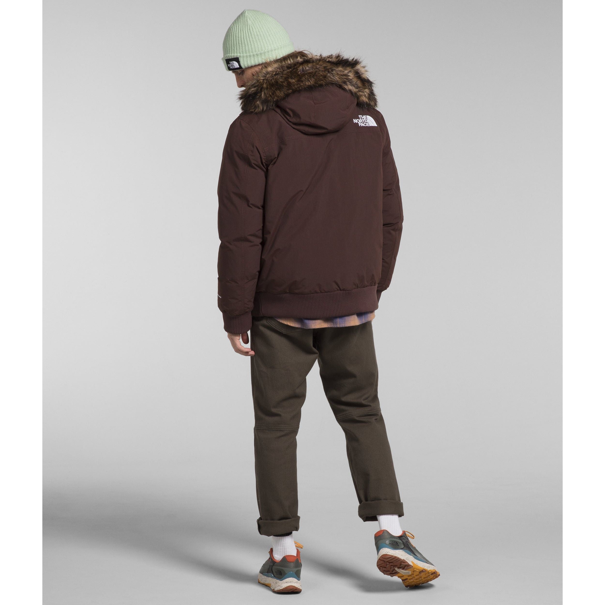 The North Face Men's McMurdo Bomber in Coal Brown Almond Butter Monogram Print  Men's Apparel