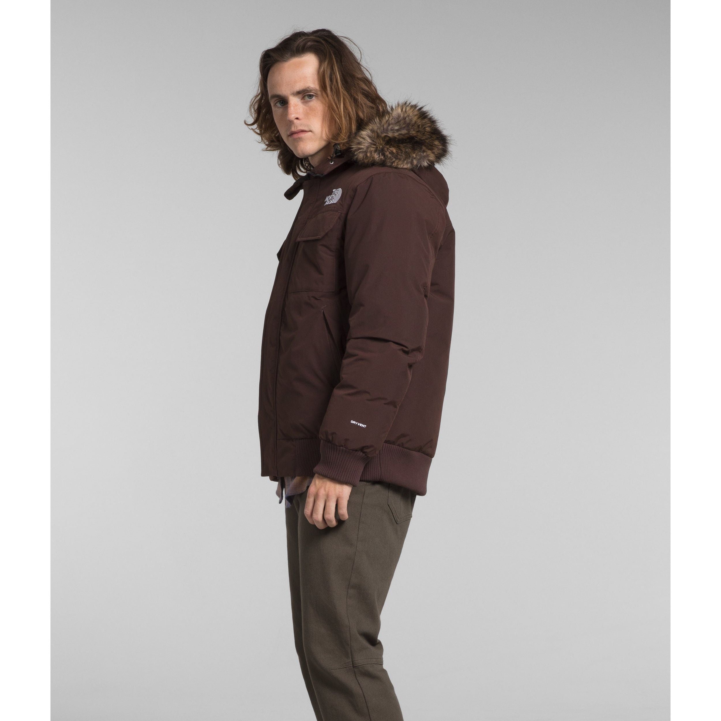 The North Face Men's McMurdo Bomber in Coal Brown Almond Butter Monogram Print  Men's Apparel