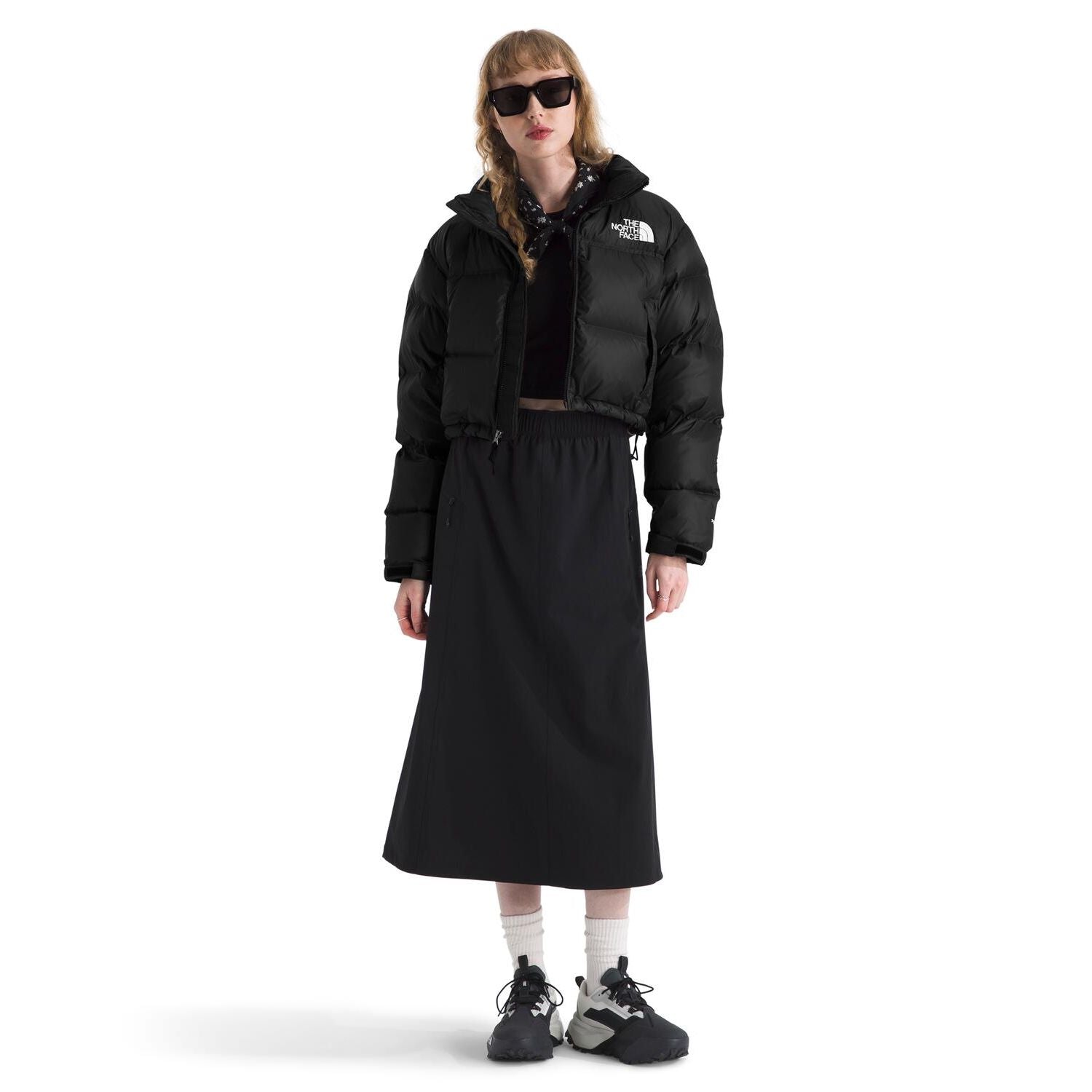 The North Face Women's Nuptse Short Jacket in TNF Black/TNF Black/Recycled Down