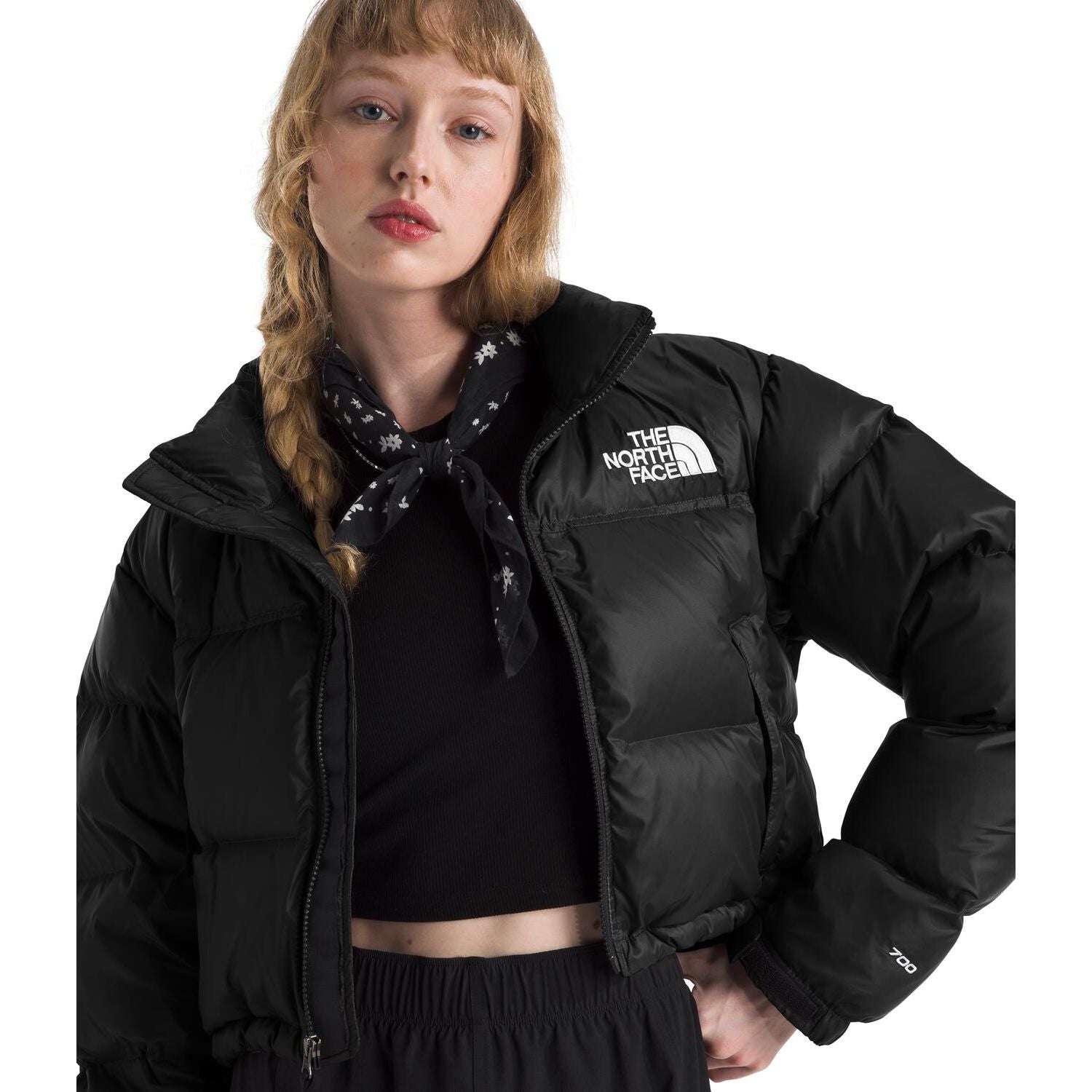 The North Face Women's Nuptse Short Jacket in TNF Black/TNF Black/Recycled Down