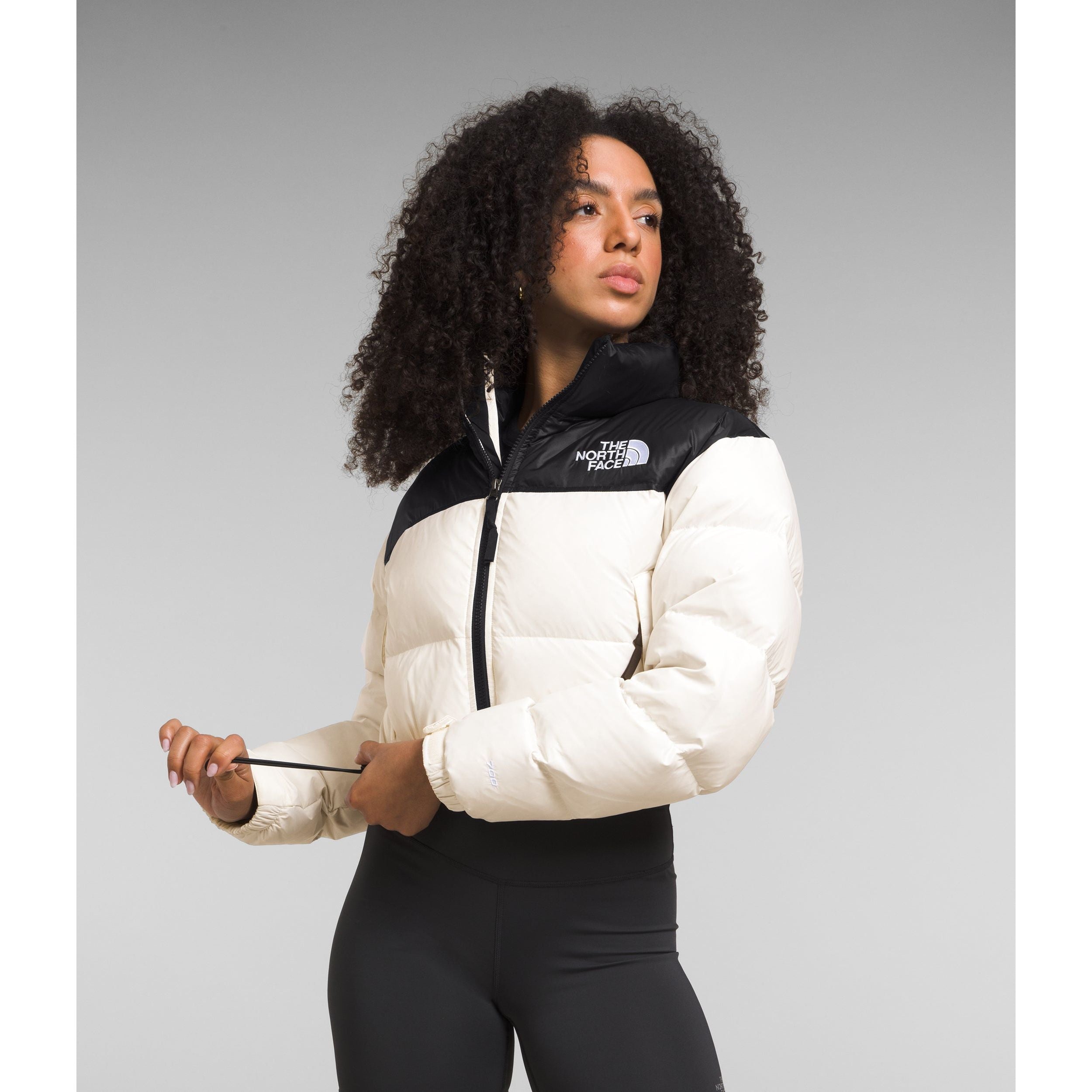 The North Face Women's Nuptse Short Jacket in Gardenia White Black  Coats & Jackets