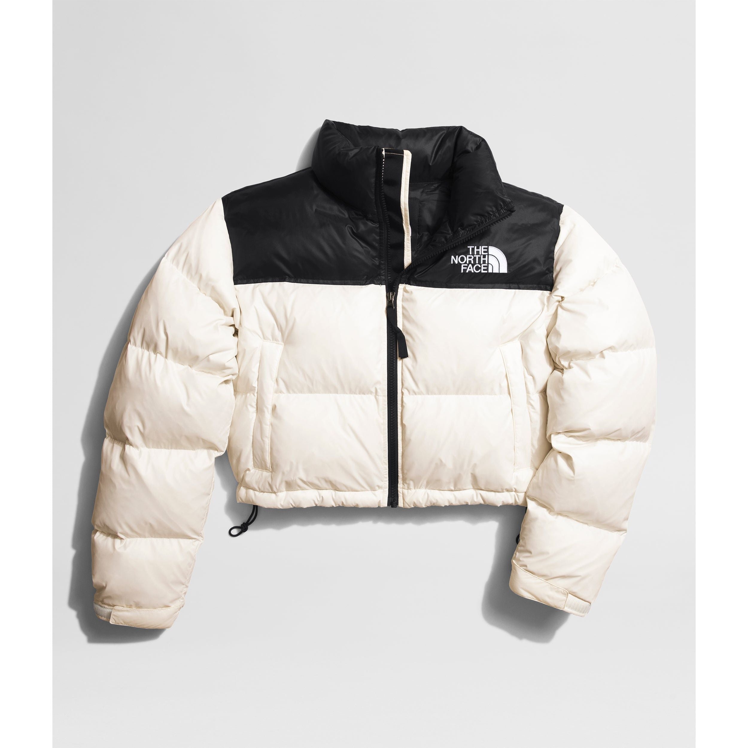 The North Face Women's Nuptse Short Jacket in Gardenia White Black  Coats & Jackets