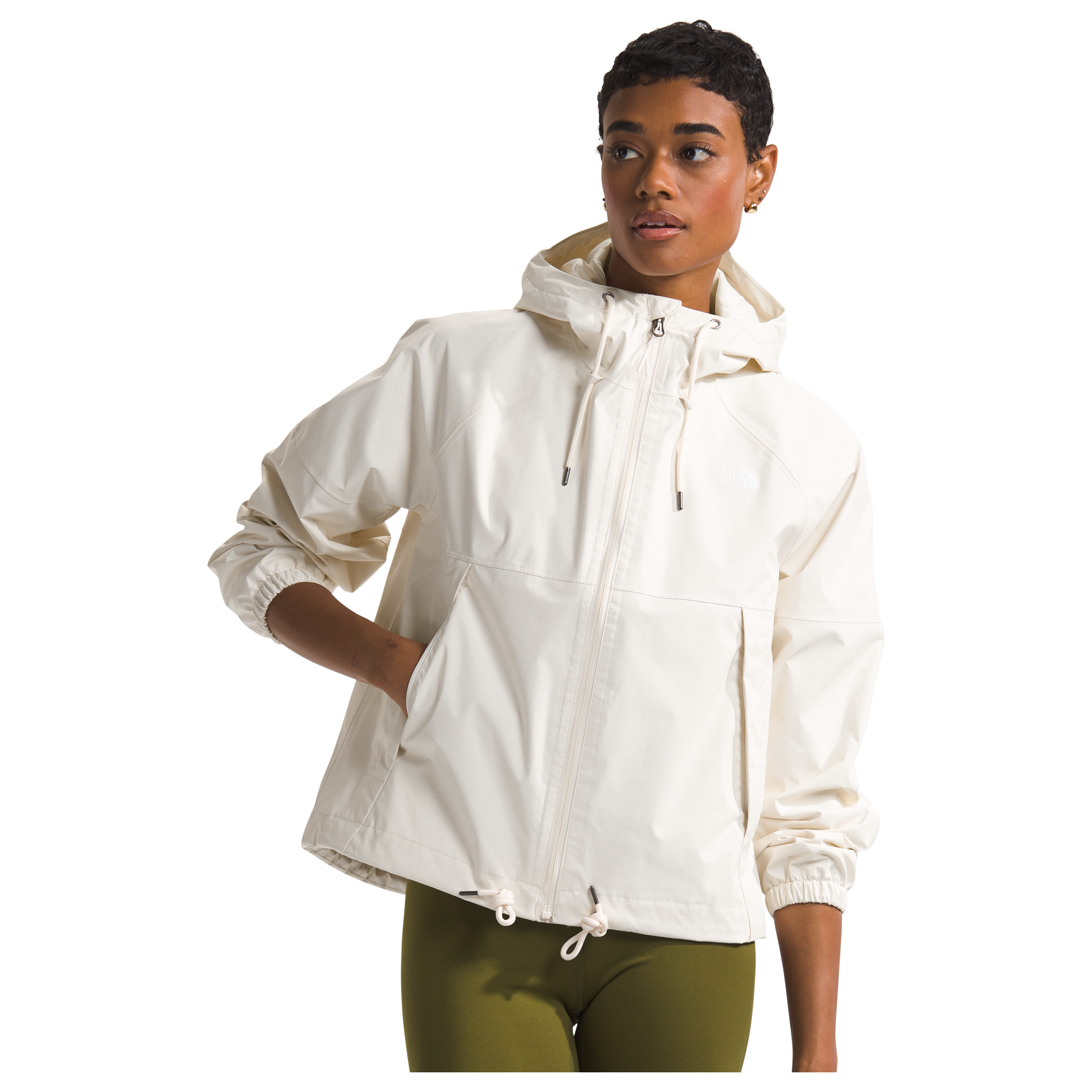 The North Face Women's Antora Rain Hoodie in White Dune