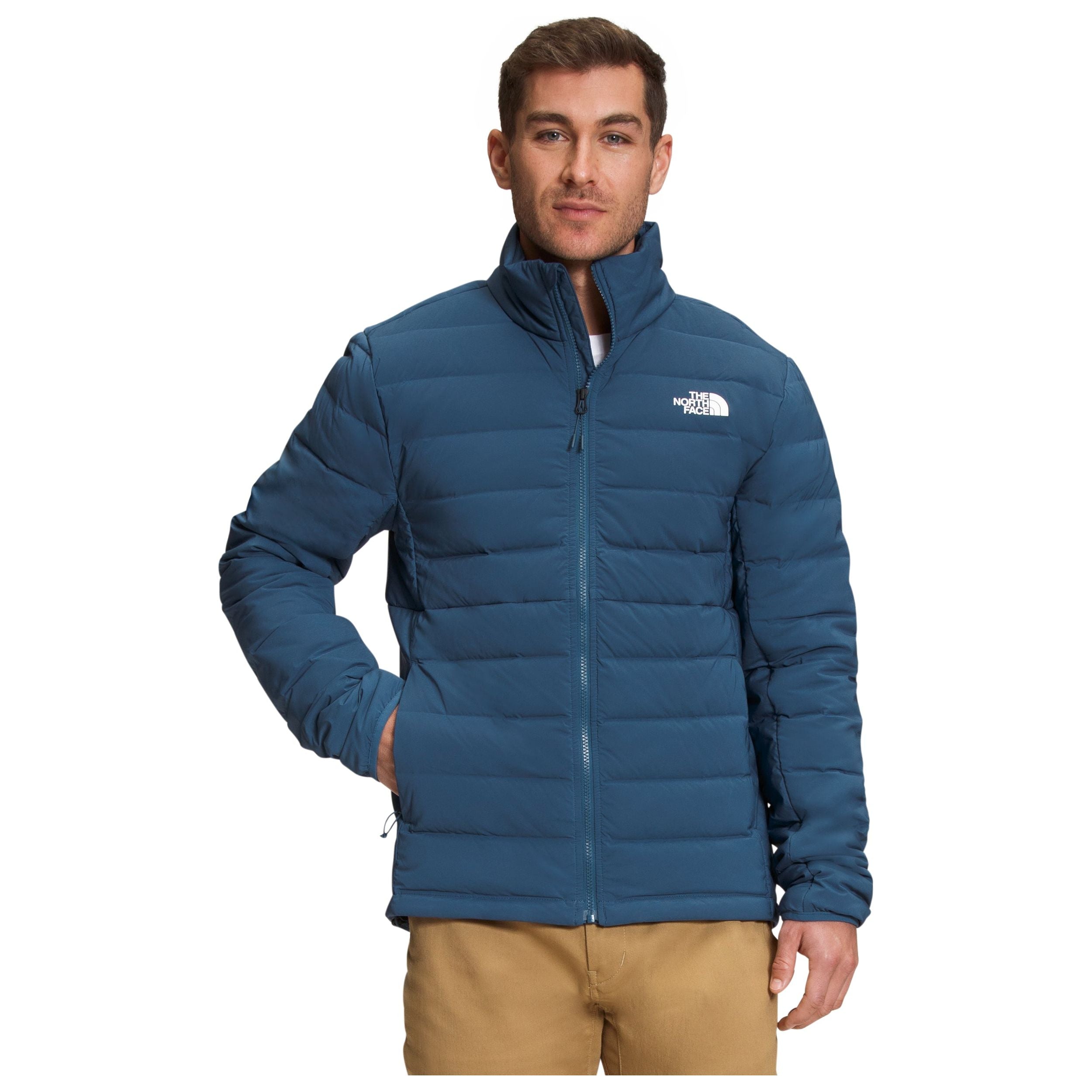 The North Face Men's Belleview Stretch Down Hoodie Jacket in Shady Blue  Coats & Jackets