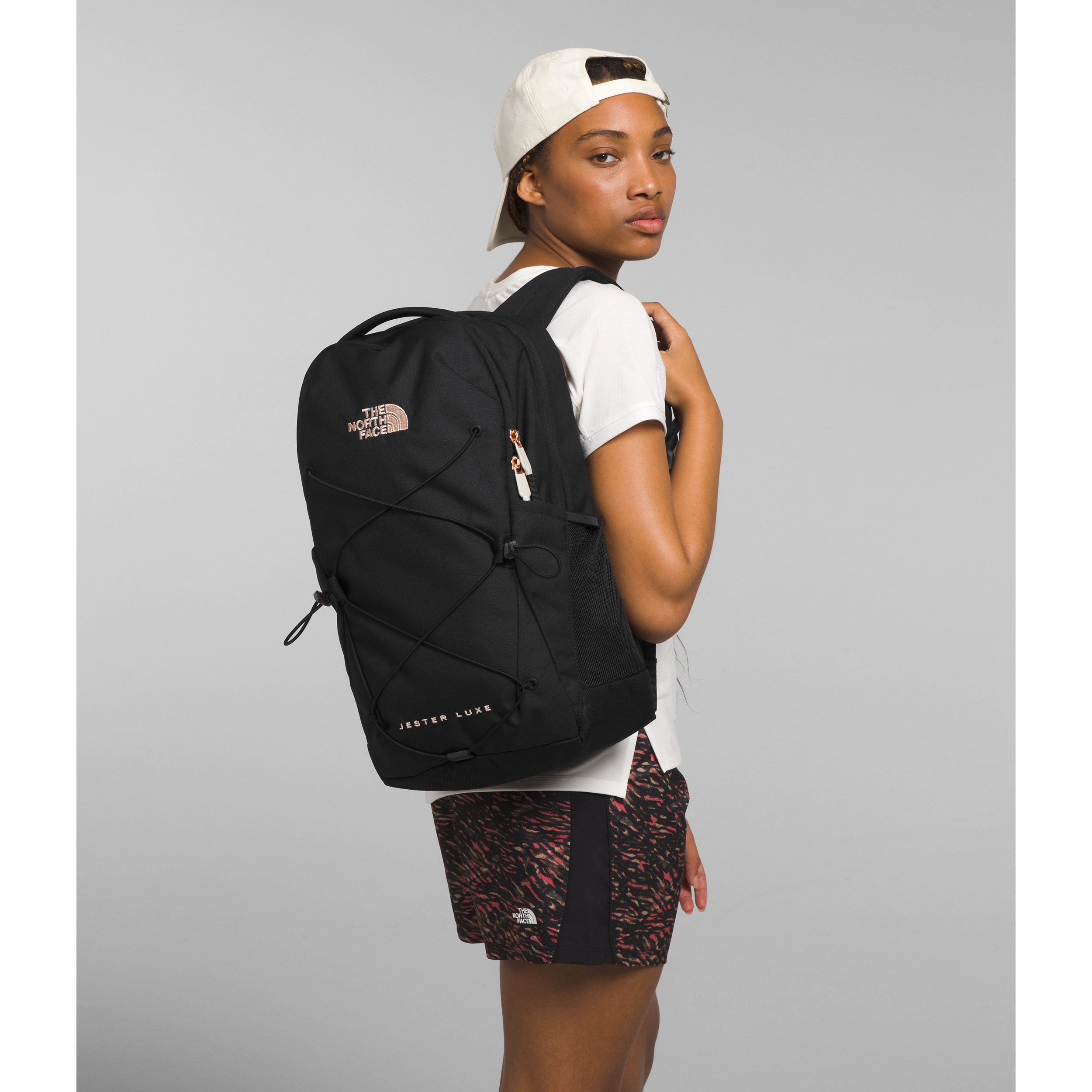 north face backpack with rosegold hardwear The North Face Women's Jester Luxe Backpack