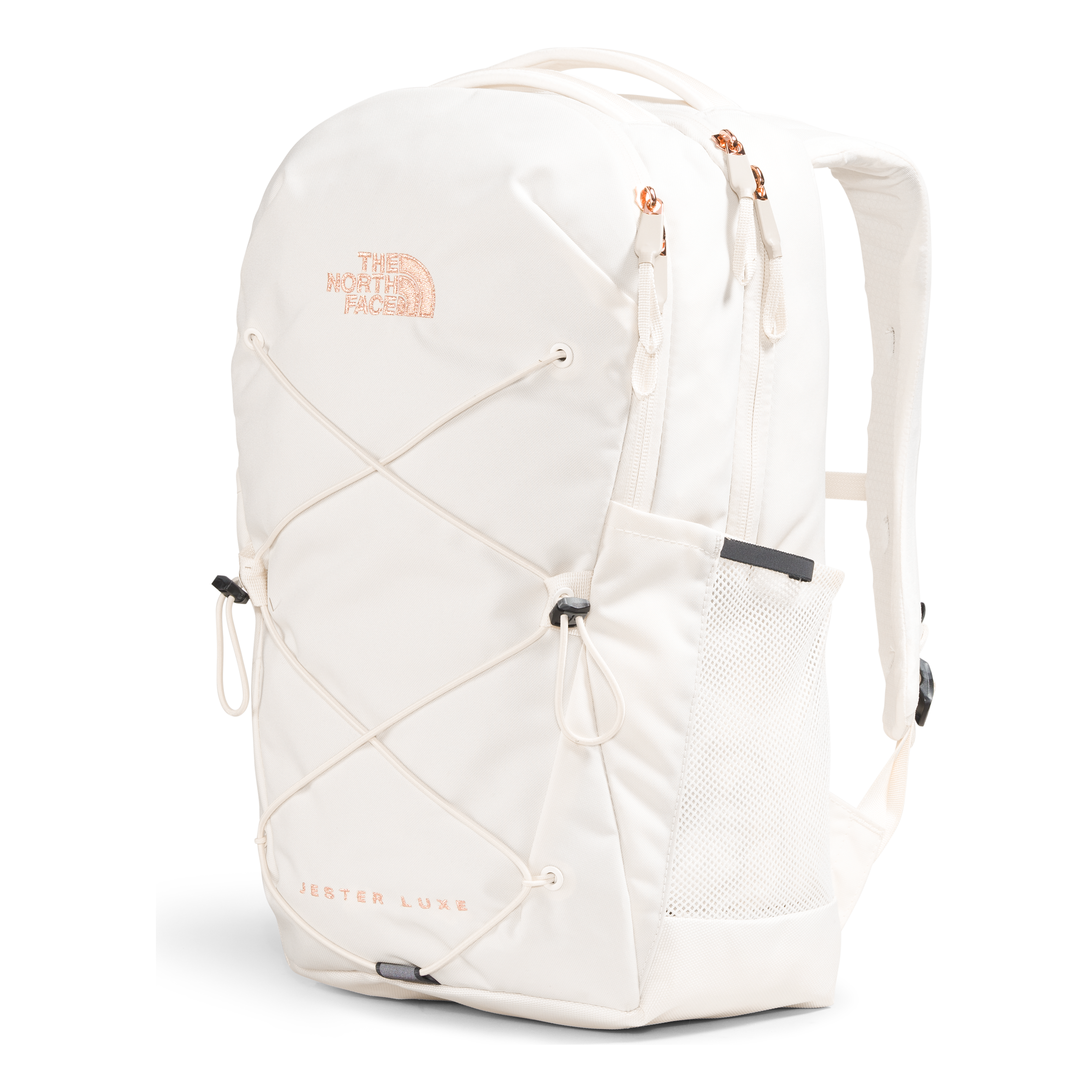 The North Face Women's Jester Luxe Backpack in Gardenia White/Burnt Coral Metallic  Accessories