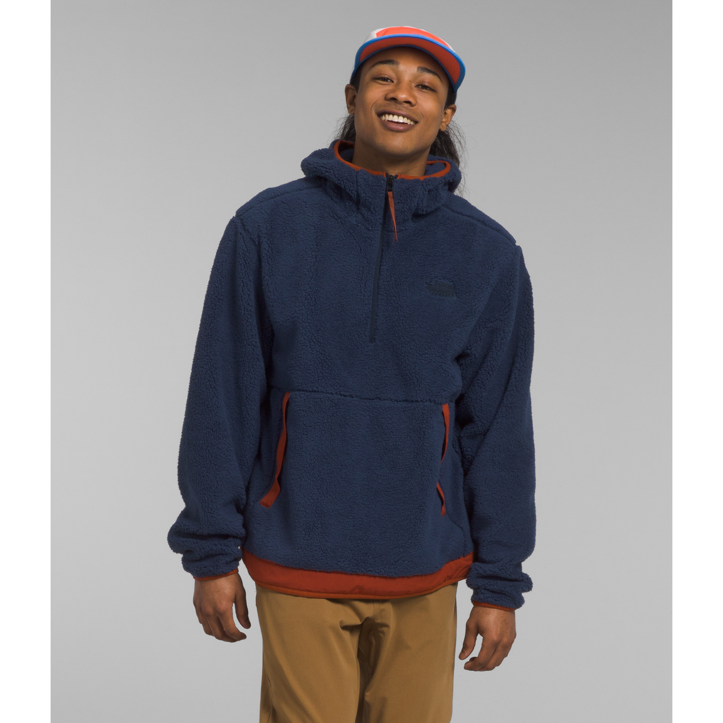 The North Face Men's Campshire Fleece Hoodie in Summit Navy/Brandy Brown  Men's Apparel