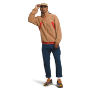 The North Face Men's Campshire Fleece Jacket in Almond Butter/Fiery Red  Men's Apparel
