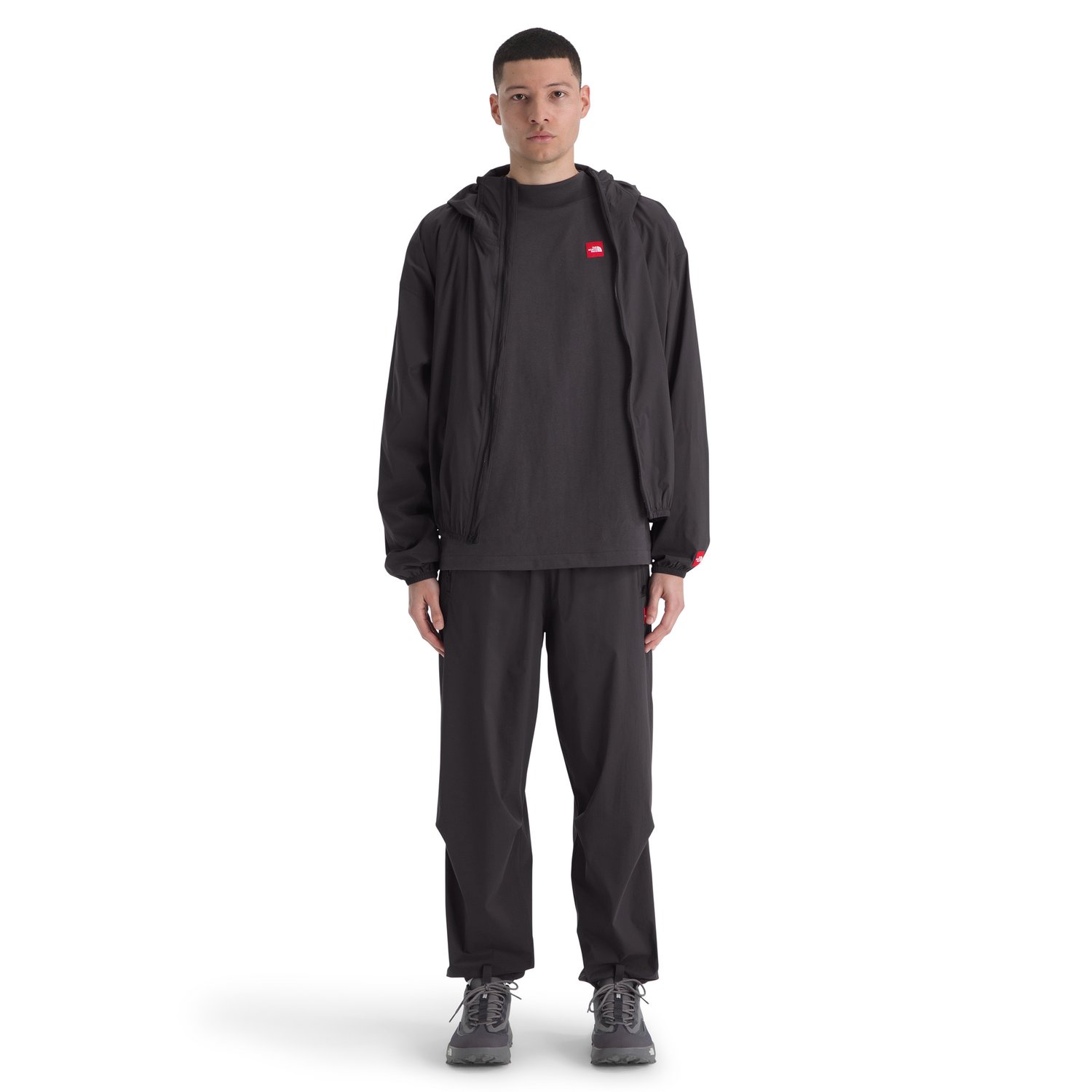 The North Face Men's Red Box Long-Sleeve Tee in Obsidian