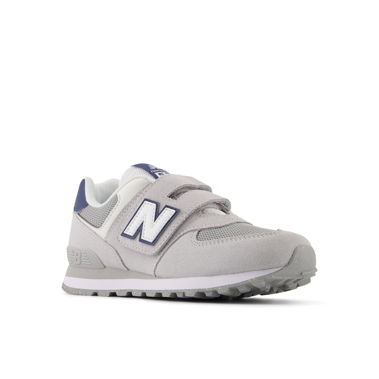 New Balance Kids 574 Hook Loop Sneakers Grey Blue Size 13