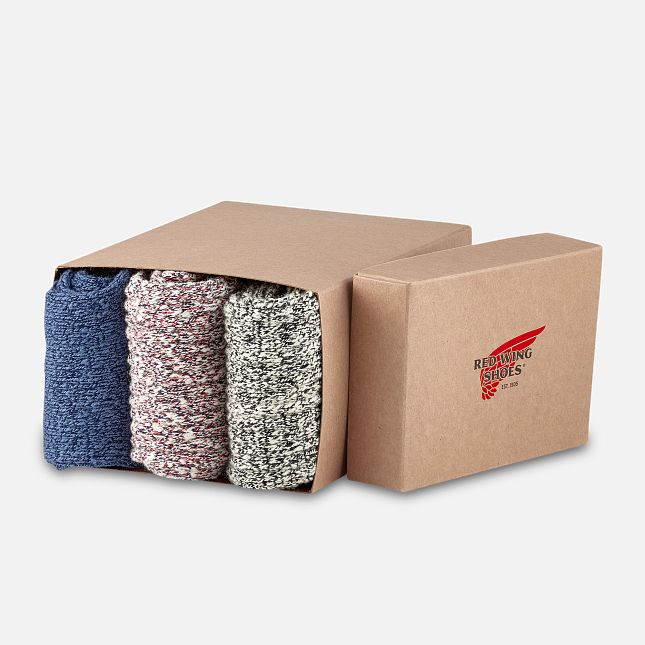 Red Wing Cotton Rag Crew Sock 3-Pack in Multicolor  Accessories